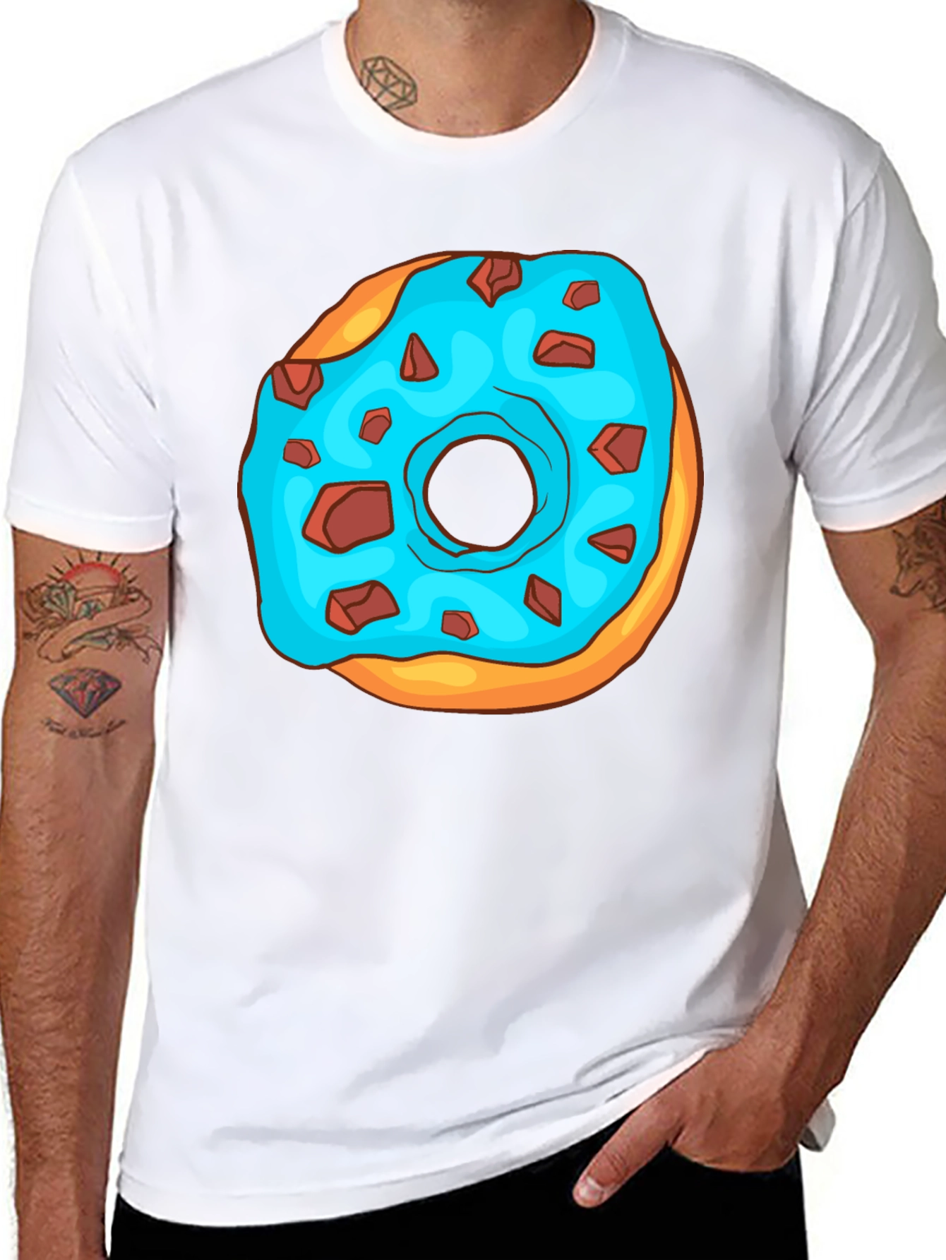 Black Donut Graphic T-Shirt - Funny Cartoon Design view 8
