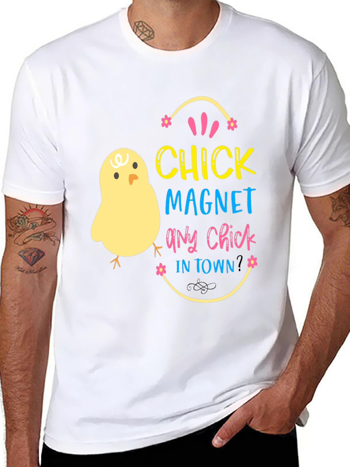 Black Chick Magnet T-Shirt - Easter Fun Apparel view 8