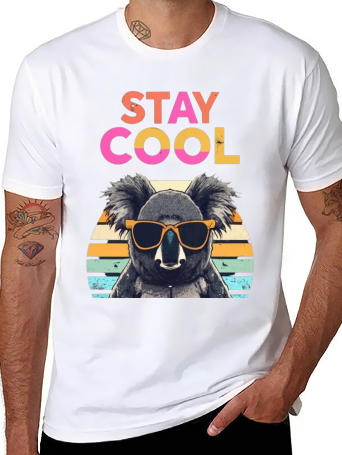 Black Stay Cool Koala Graphic Tee - Trendy Comfort view 8