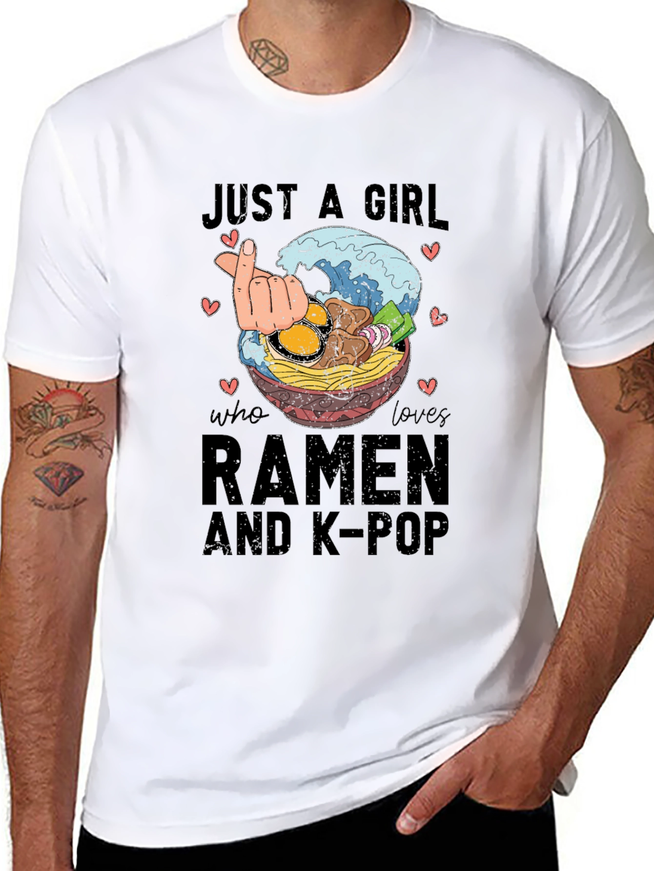 Black Ramen & K-Pop Graphic Tee view 8