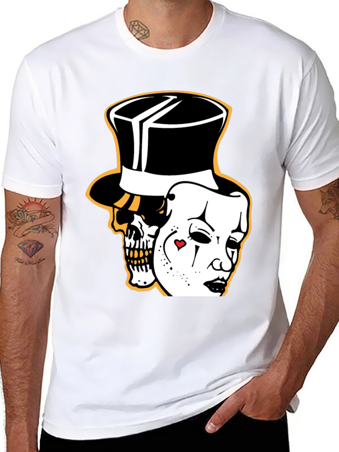 Black Skull Mask Graphic Tee - Stylish Black Cotton T-Shirt view 8
