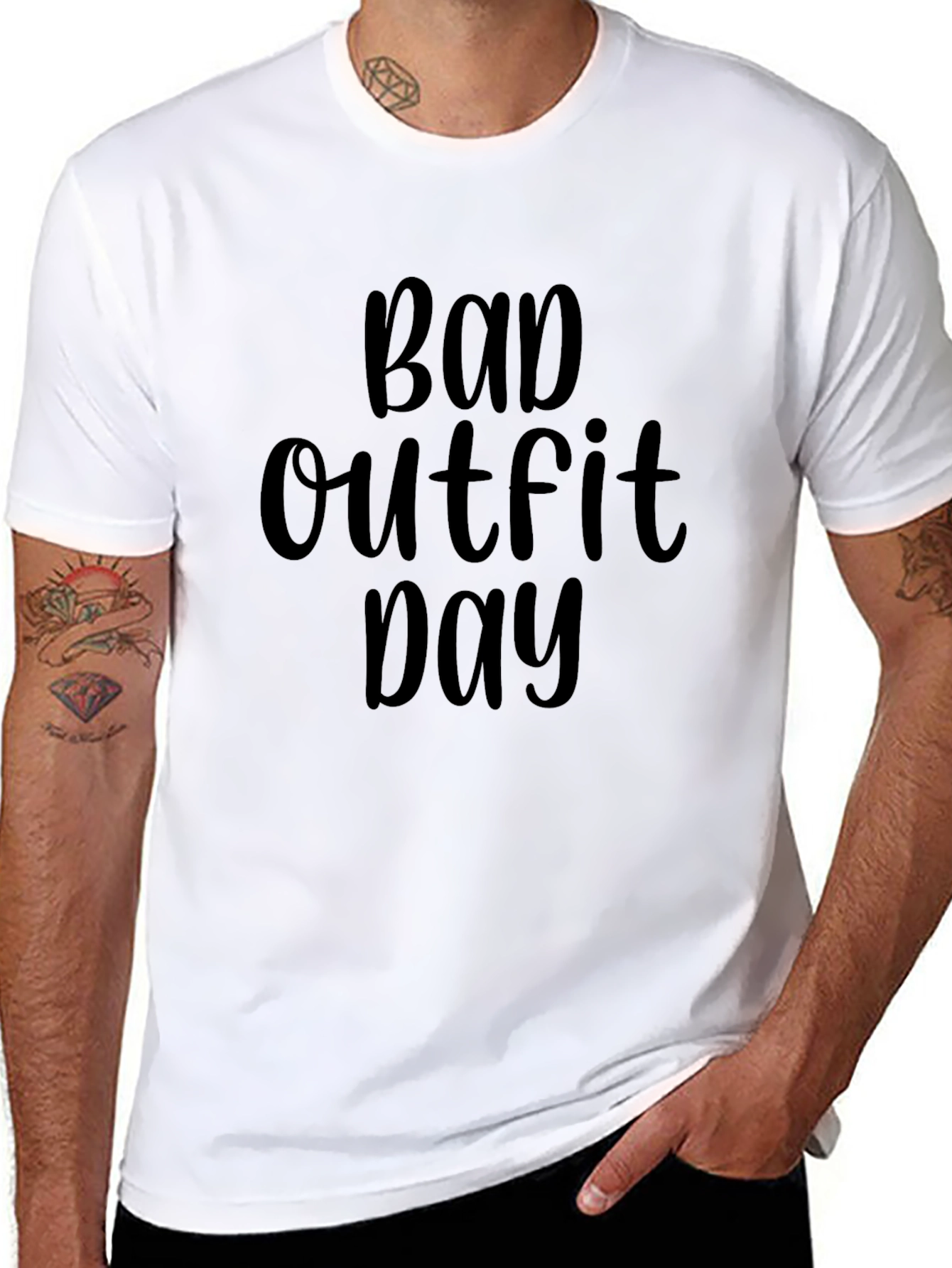 Black Bad Outfit Day Graphic Tee - Comfort and Style view 8