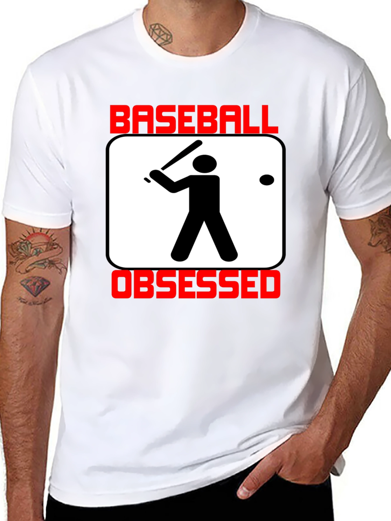 Black Baseball Obsessed T-Shirt - Black Crew Neck Graphic Tee view 8