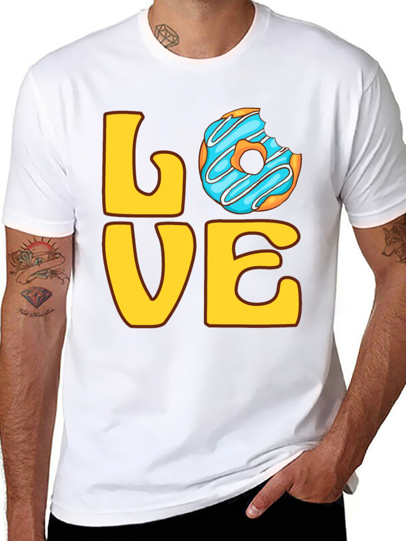 Black Love Donut Graphic Tee - Sweet Treat T-Shirt view 8