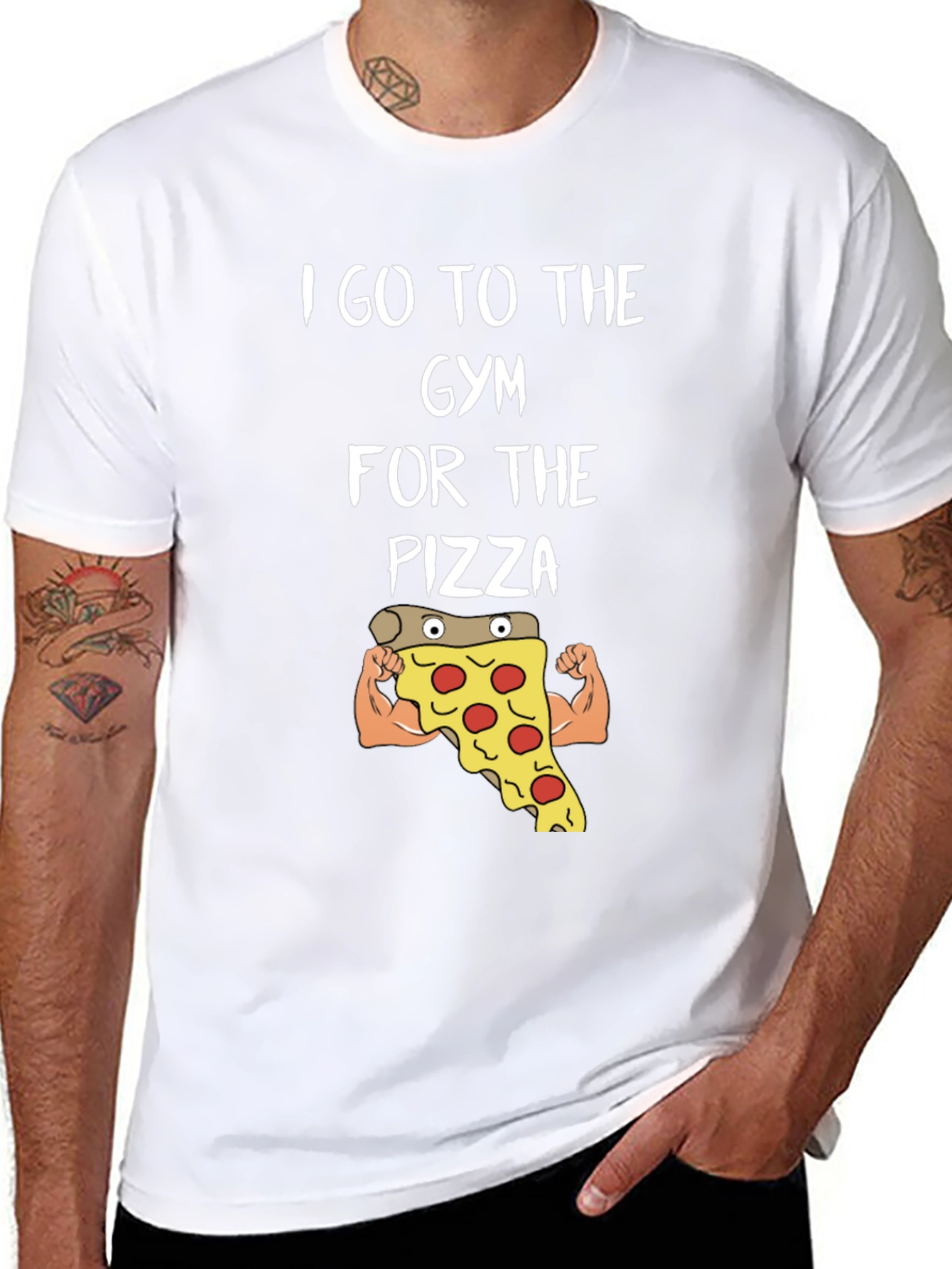 Black Gym Pizza T-Shirt - Funny Workout Tee view 8