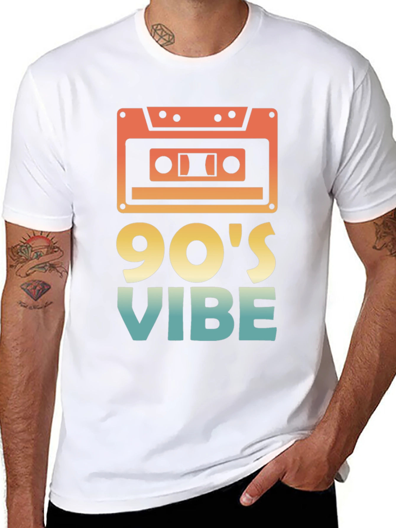 Black Retro 90's Vibe Graphic Tee view 8