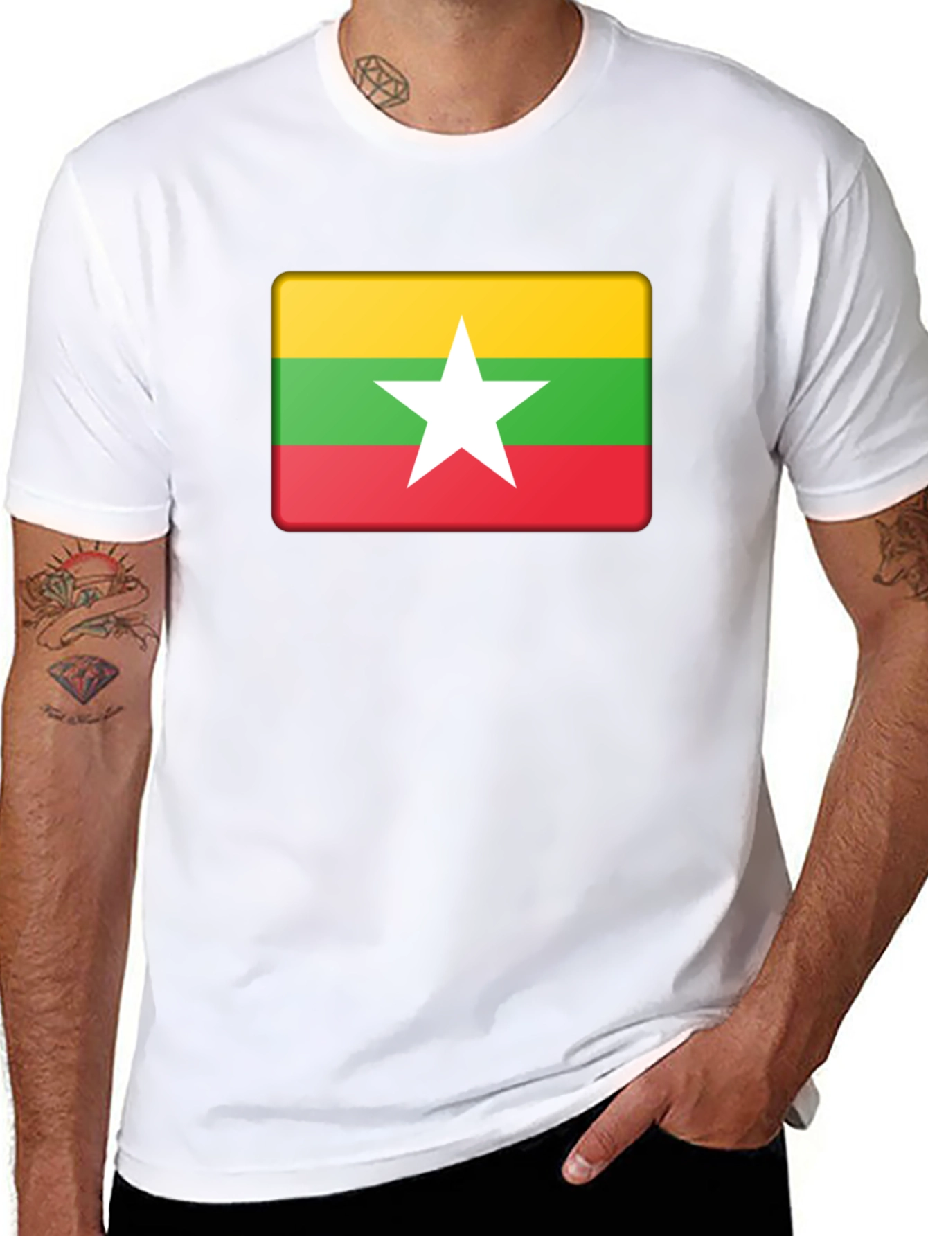 Black Myanmar Flag T-Shirt - Show Your Pride! view 8