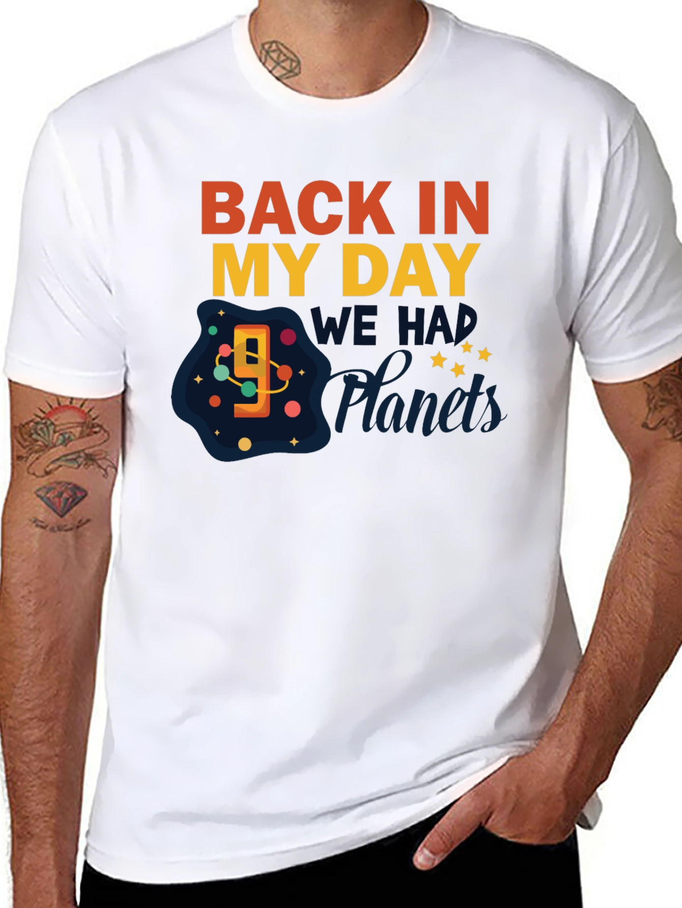 Retro "Back In My Day 9 Planets" Graphic Tee - 8