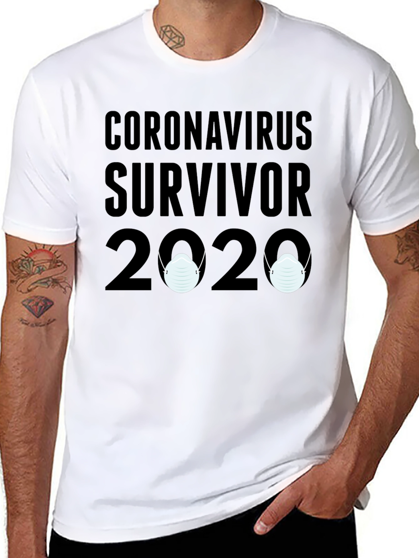 Black Coronavirus Survivor 2020 T-Shirt view 8