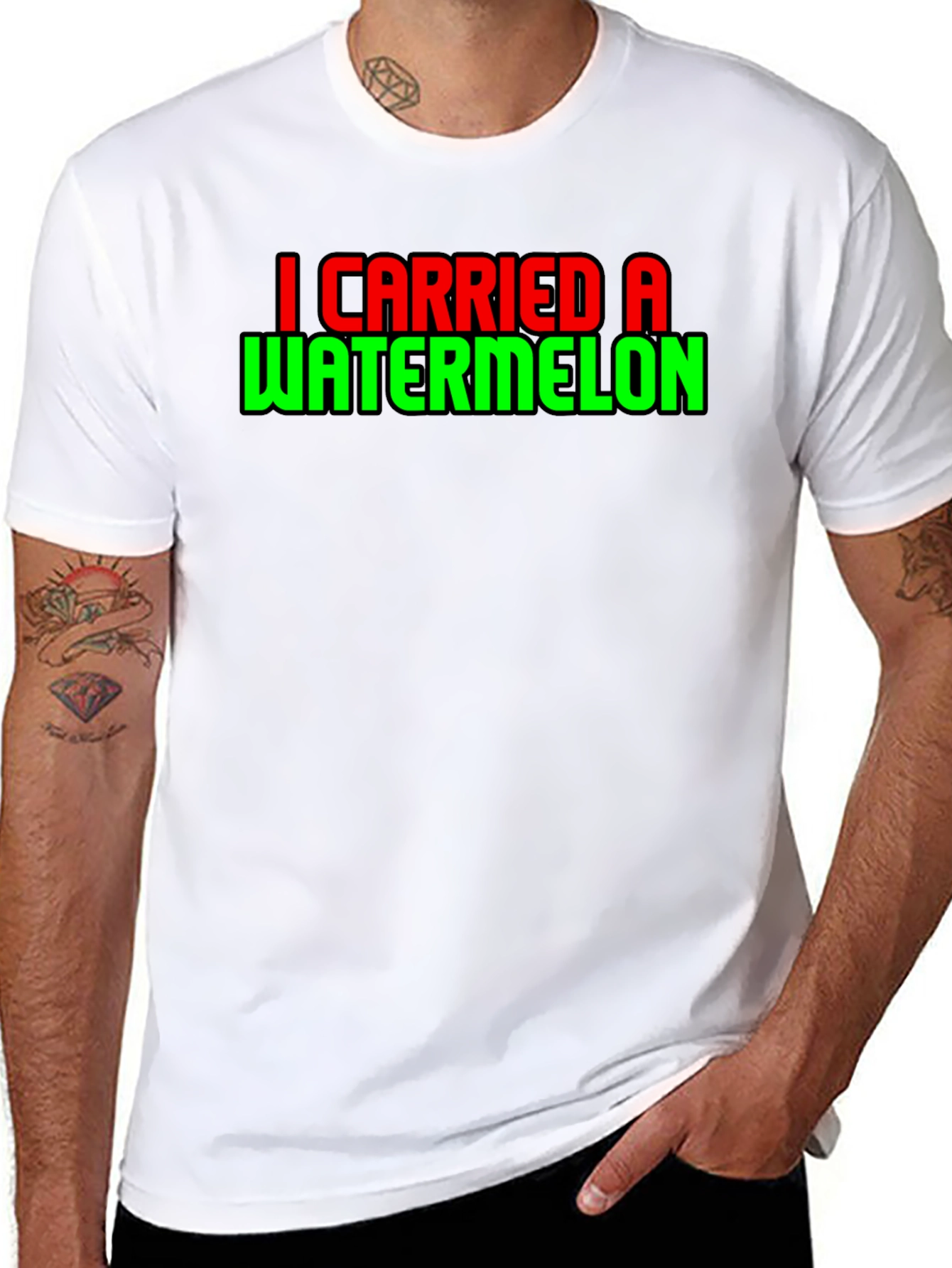 Black I Carried a Watermelon T-Shirt Funny Dance Movie Tee view 8