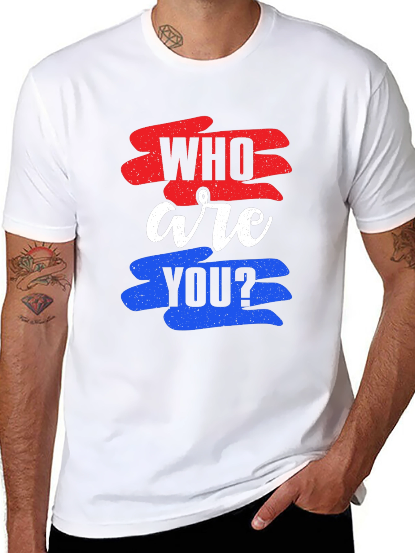 Black Who Are You Graphic Tee view 8