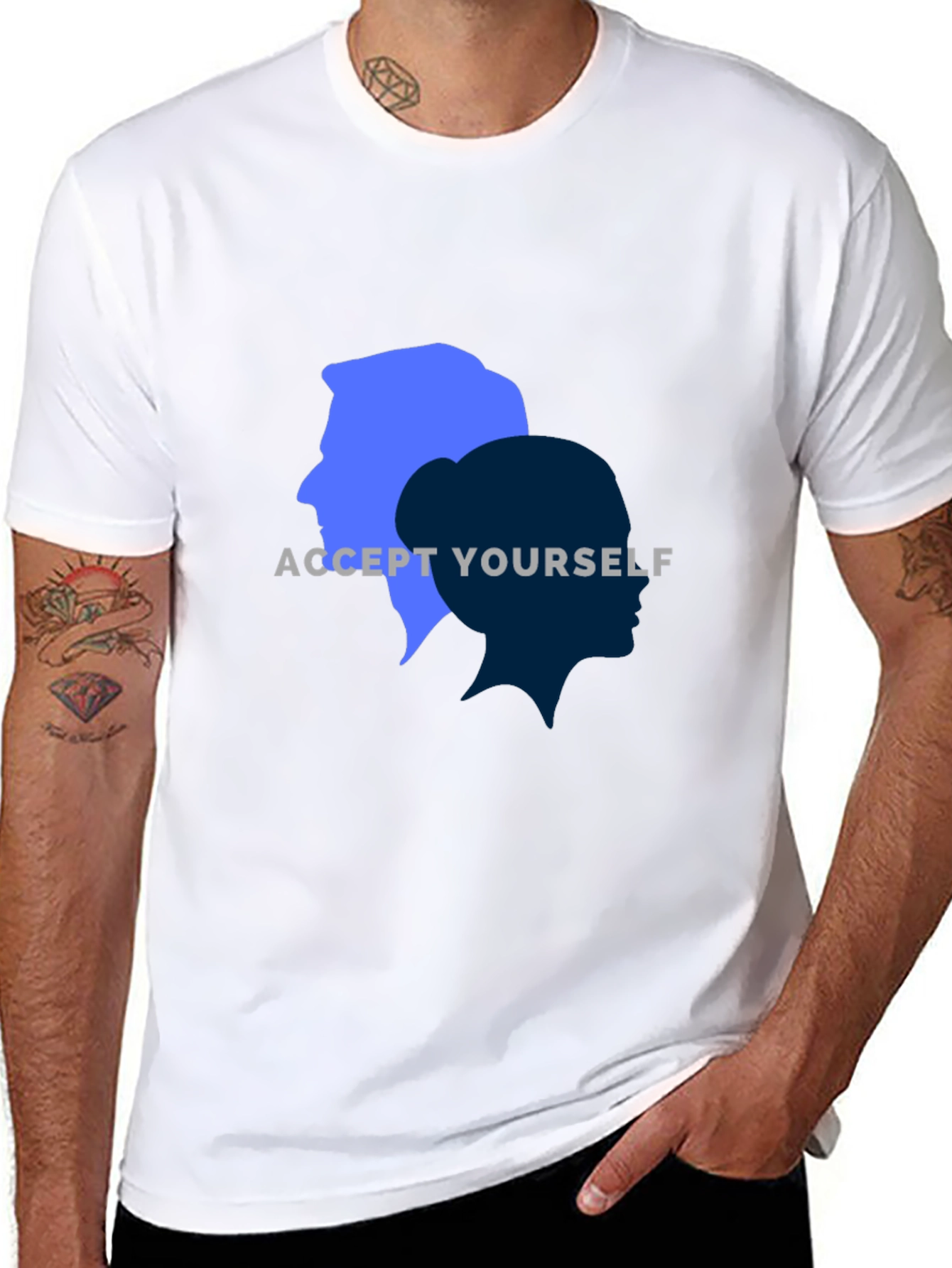 Black Accept Yourself Unisex T-Shirt view 8