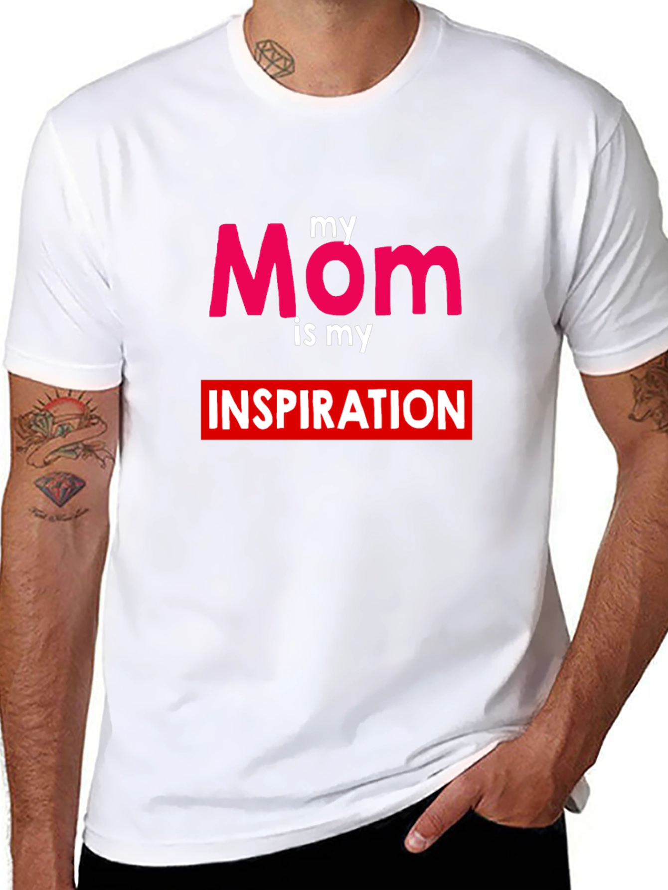 Black My Mom is My Inspiration T-Shirt view 8