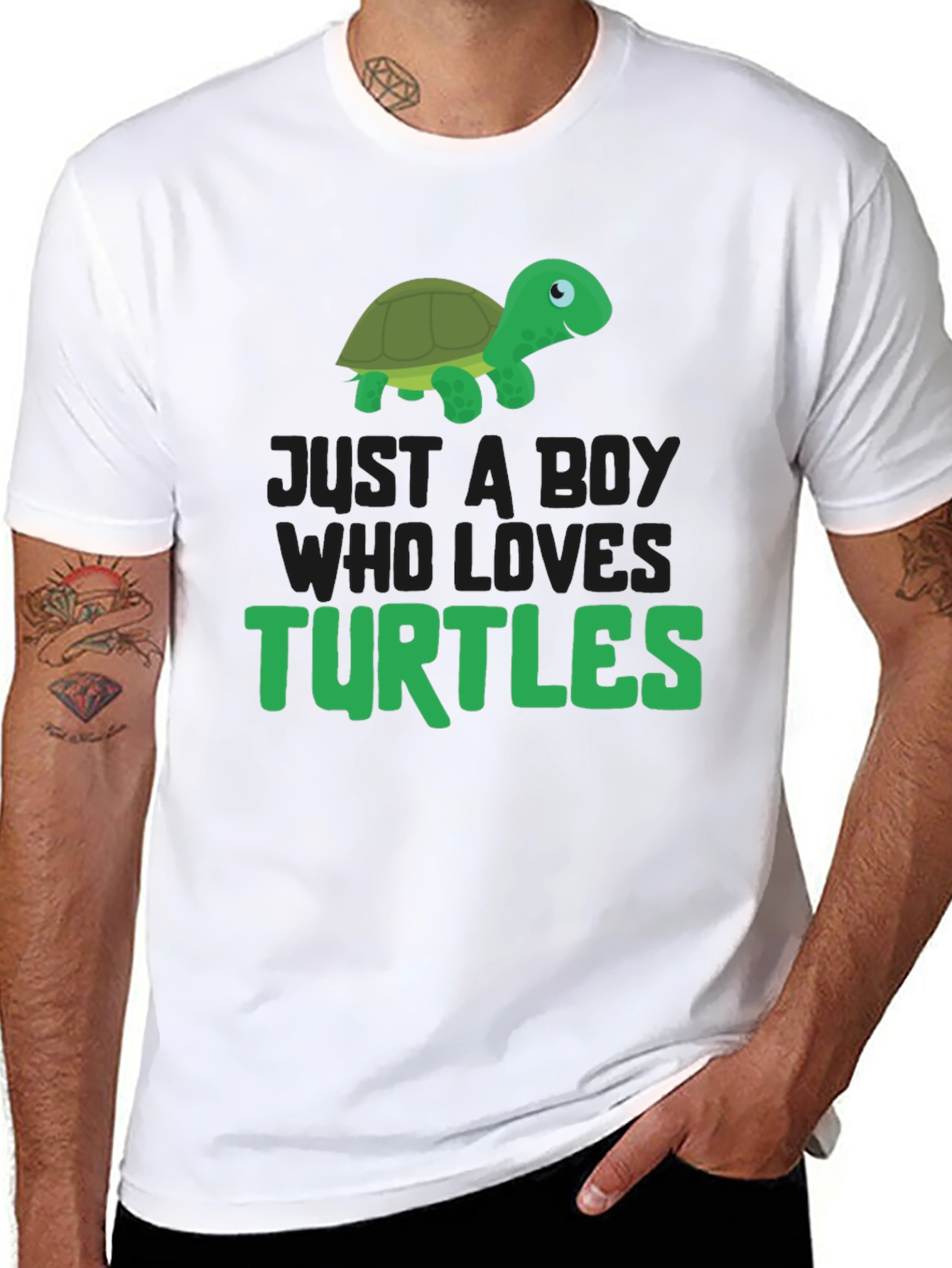 Black Boy Who Loves Turtles T-Shirt view 8