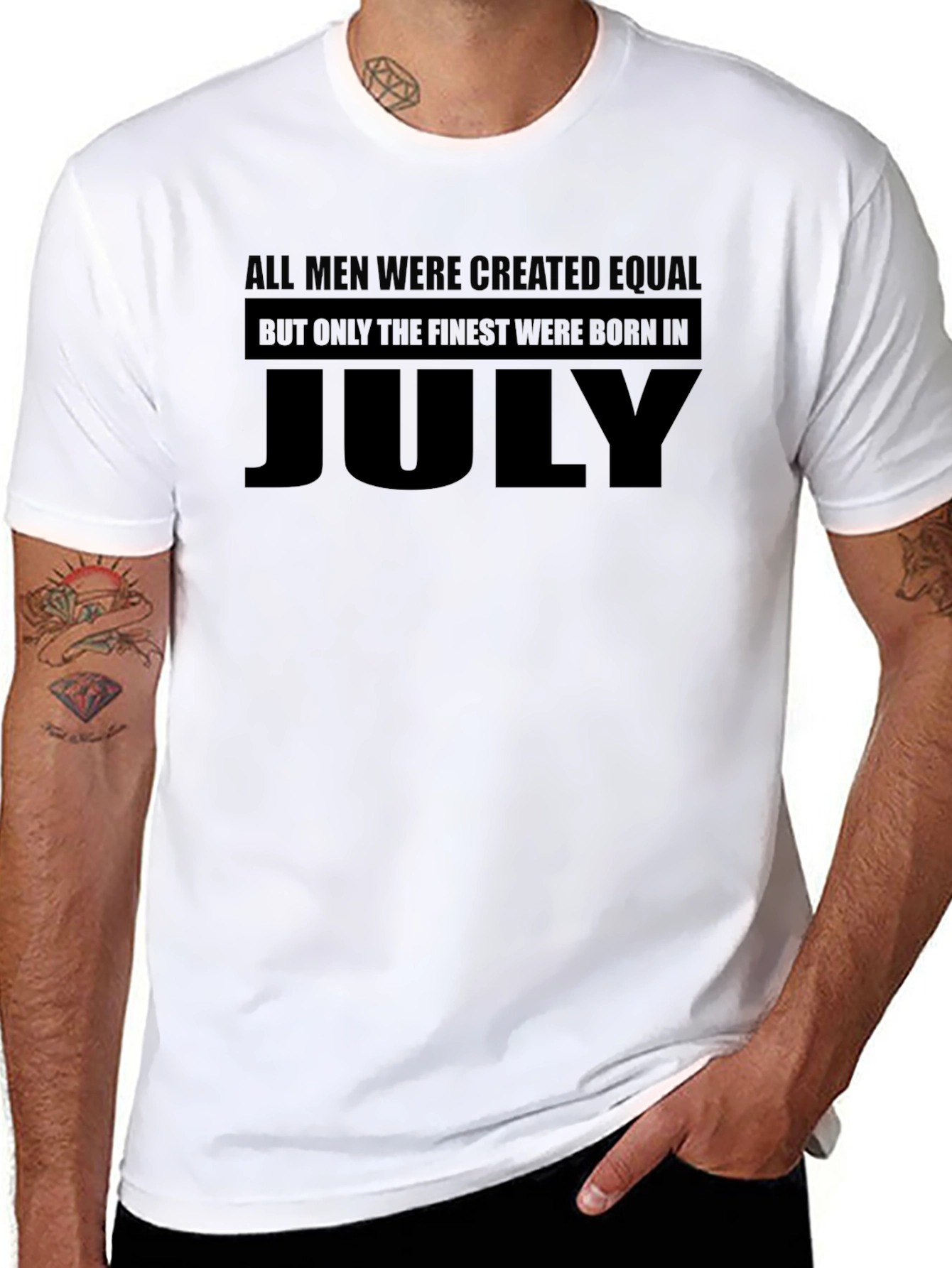 Black Finest Born in July T-Shirt view 8