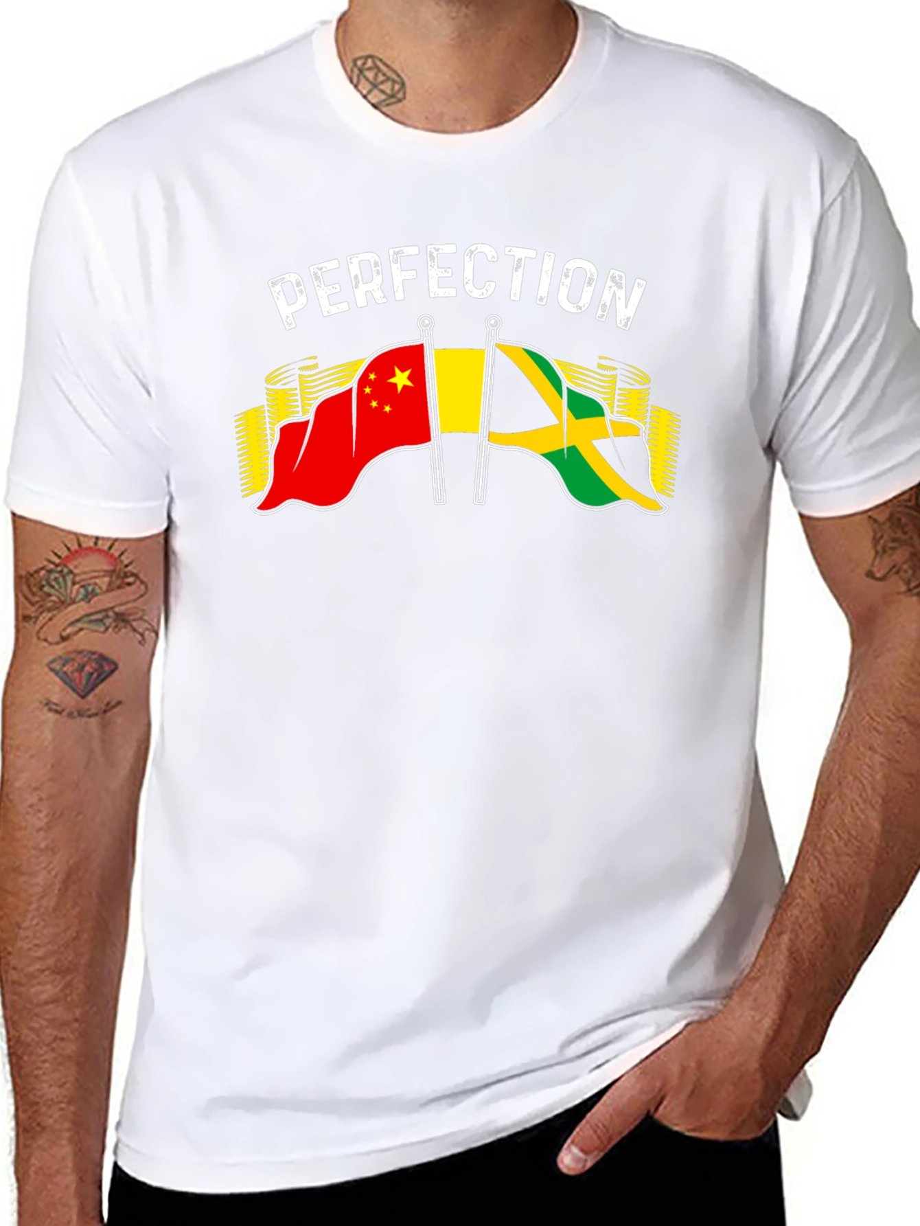 Perfection China Jamaica Flag Graphic T-Shirt - 8