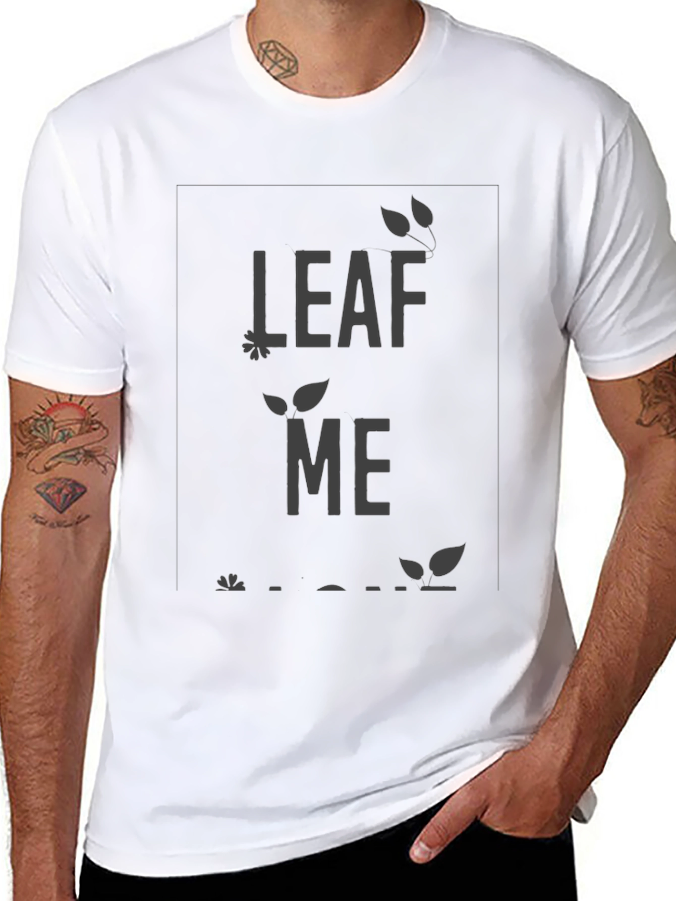 Black Leaf Me Alone Graphic Tee - Relaxed Fit view 8