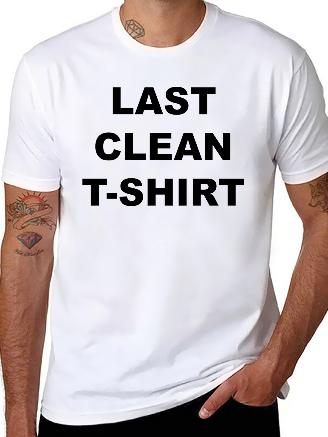 Black Last Clean T-Shirt - Humorous Graphic Tee view 8