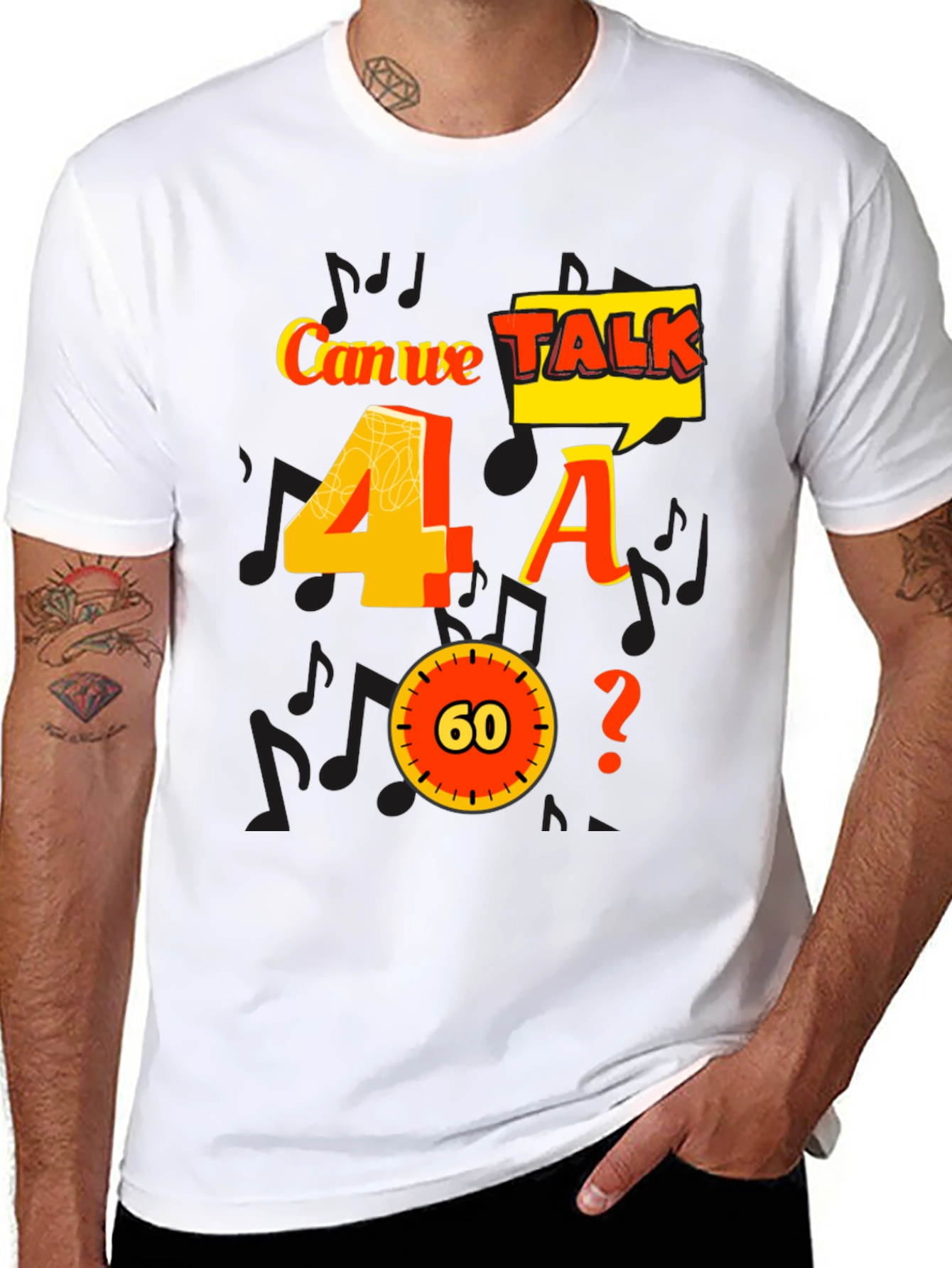 Black Can We Talk 4 A 60? Graphic Tee view 8