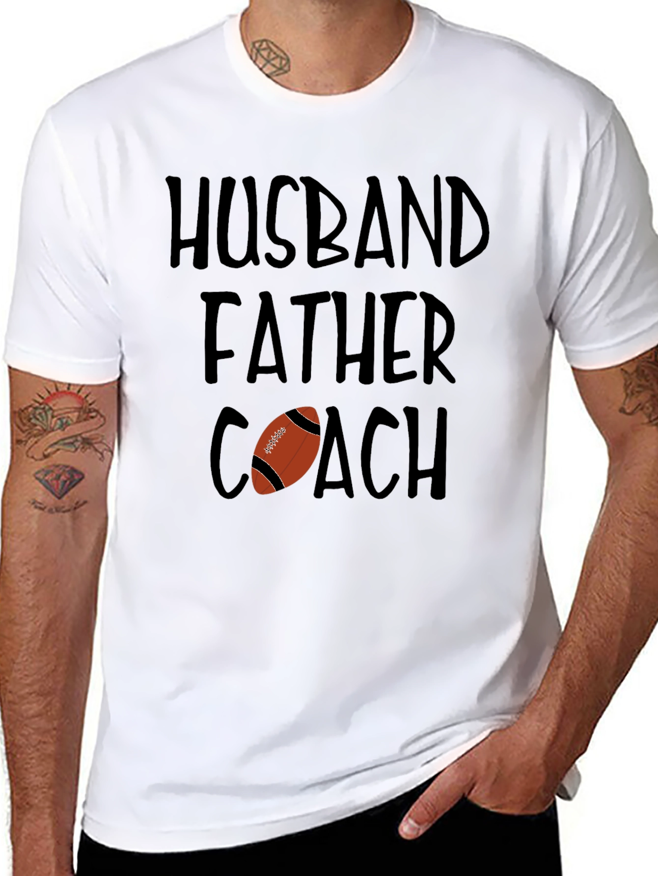 Black Husband Father Coach Graphic T-Shirt view 8