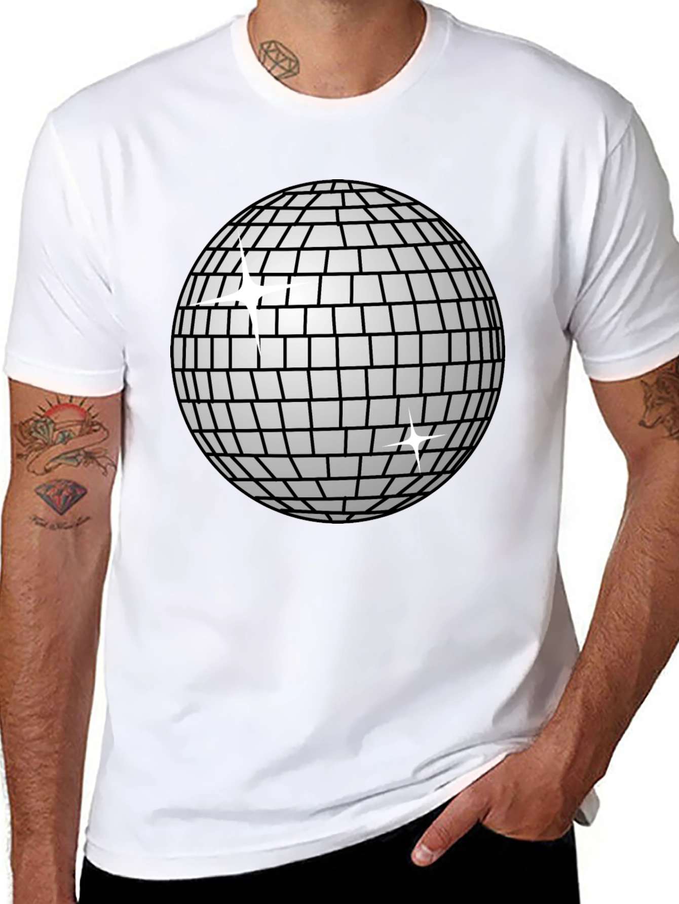 Black Disco Ball T-Shirt - Groovy Party Style! view 8