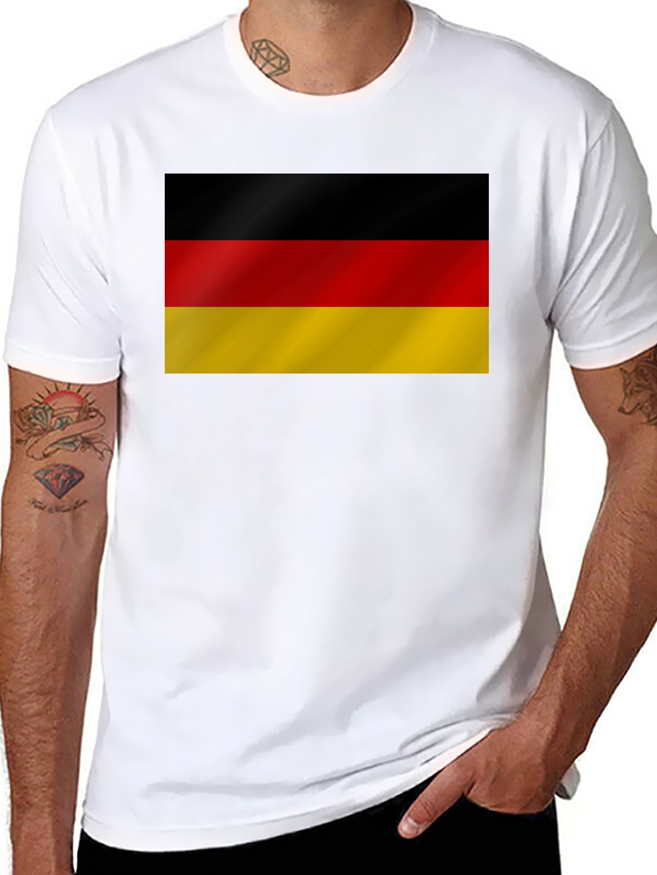 Black Germany Flag T-Shirt - Black Cotton Tee view 8
