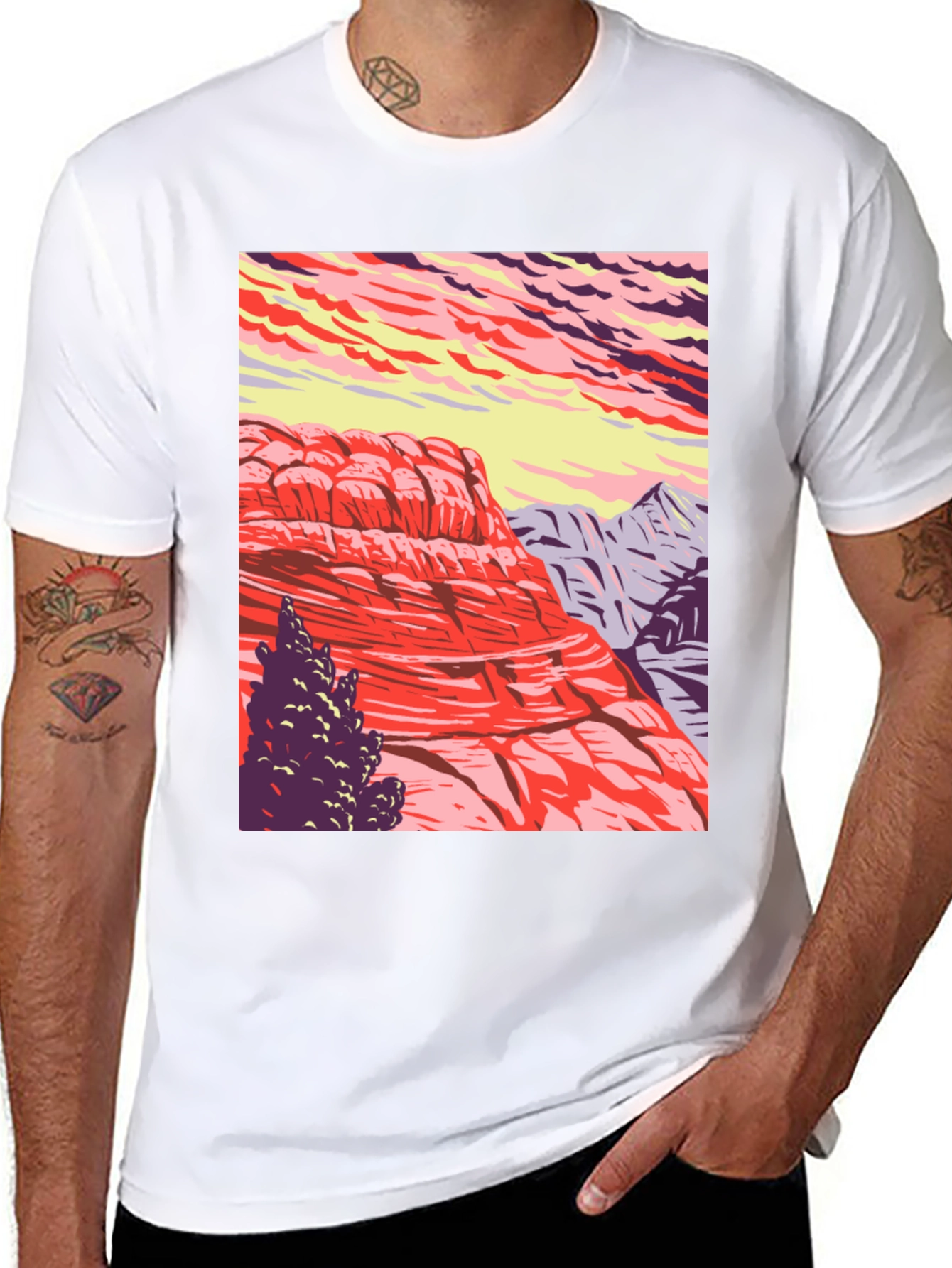 Black Mountain Landscape Graphic Tee - Nature Inspired Black T-Shirt view 8