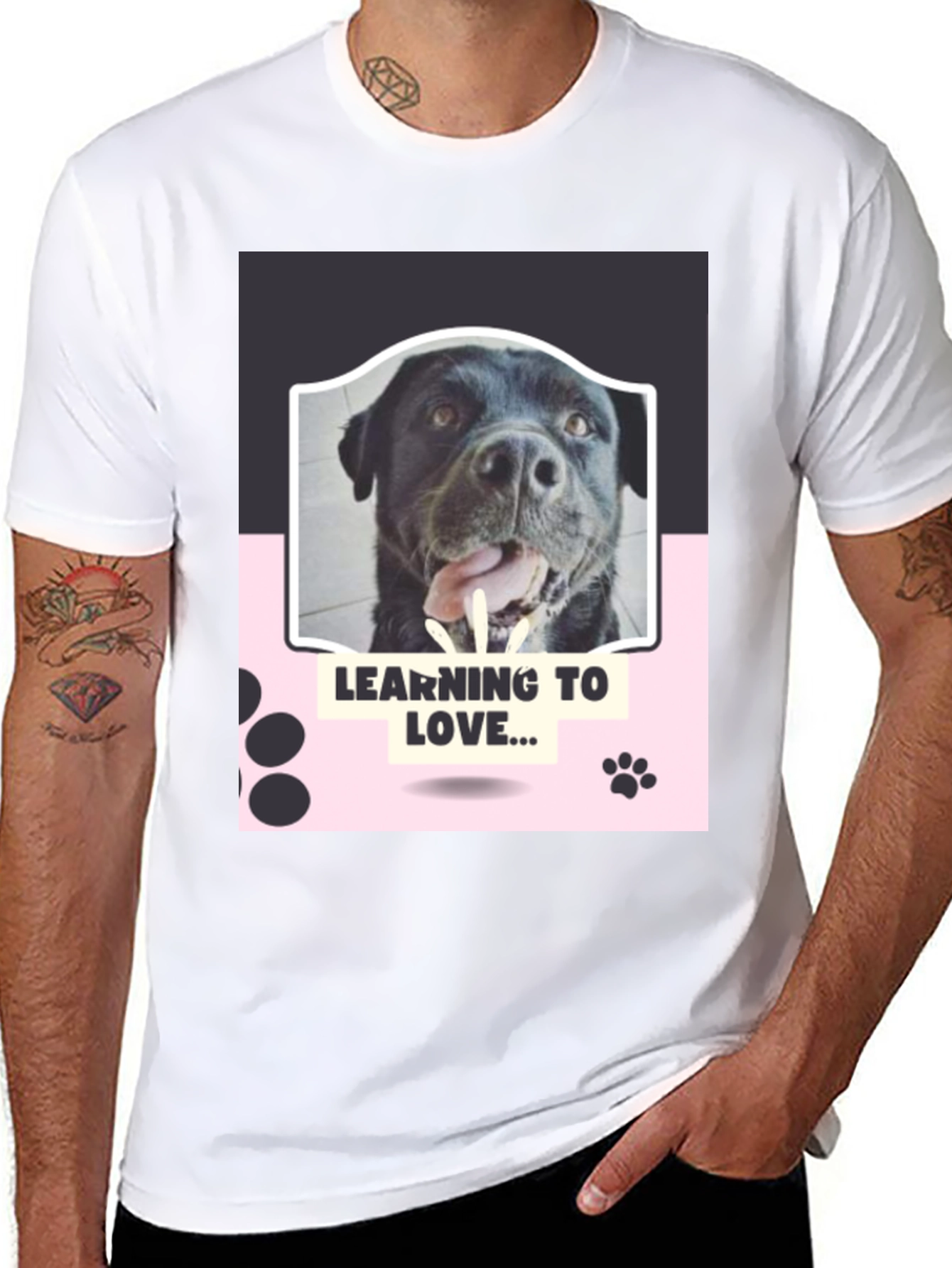Black Learning to Love Dog Graphic Tee view 8