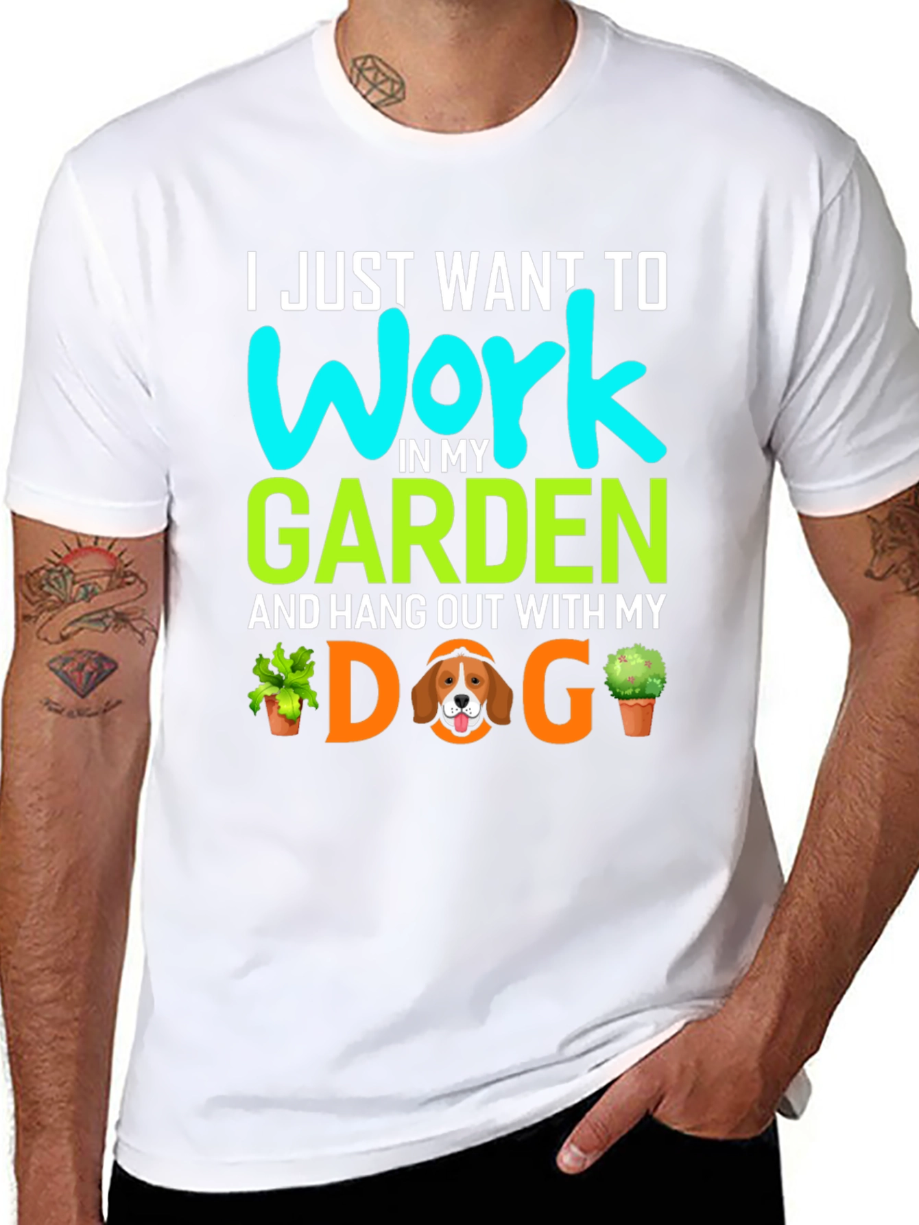 Black Gardening Dog T-Shirt - Work In My Garden view 8