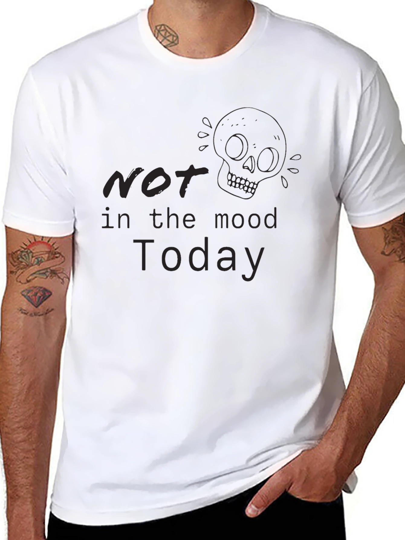 Black Not In The Mood Today Black Graphic Tee view 8
