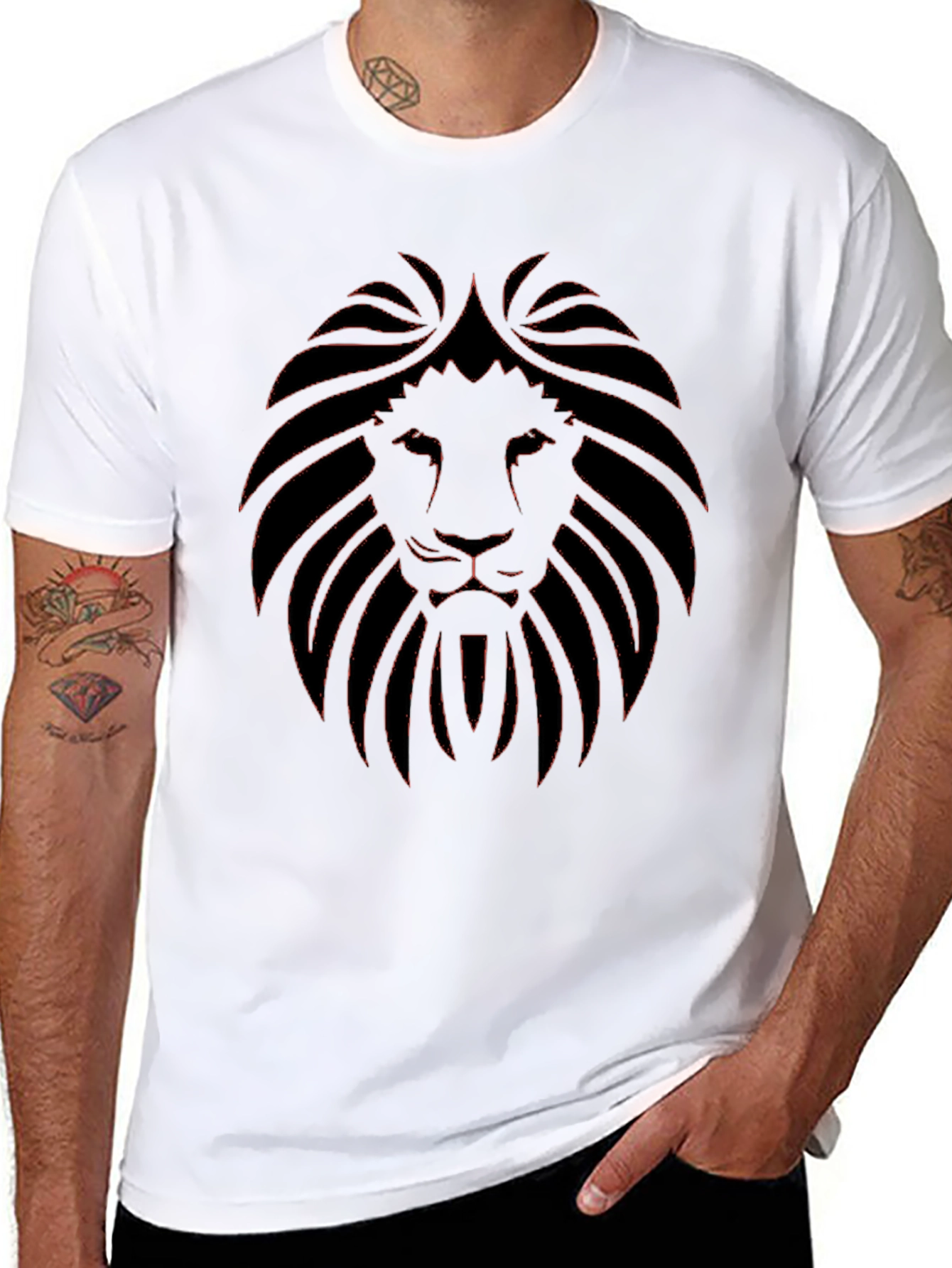 Black Lion Graphic Black T-Shirt - Bold & Stylish view 8