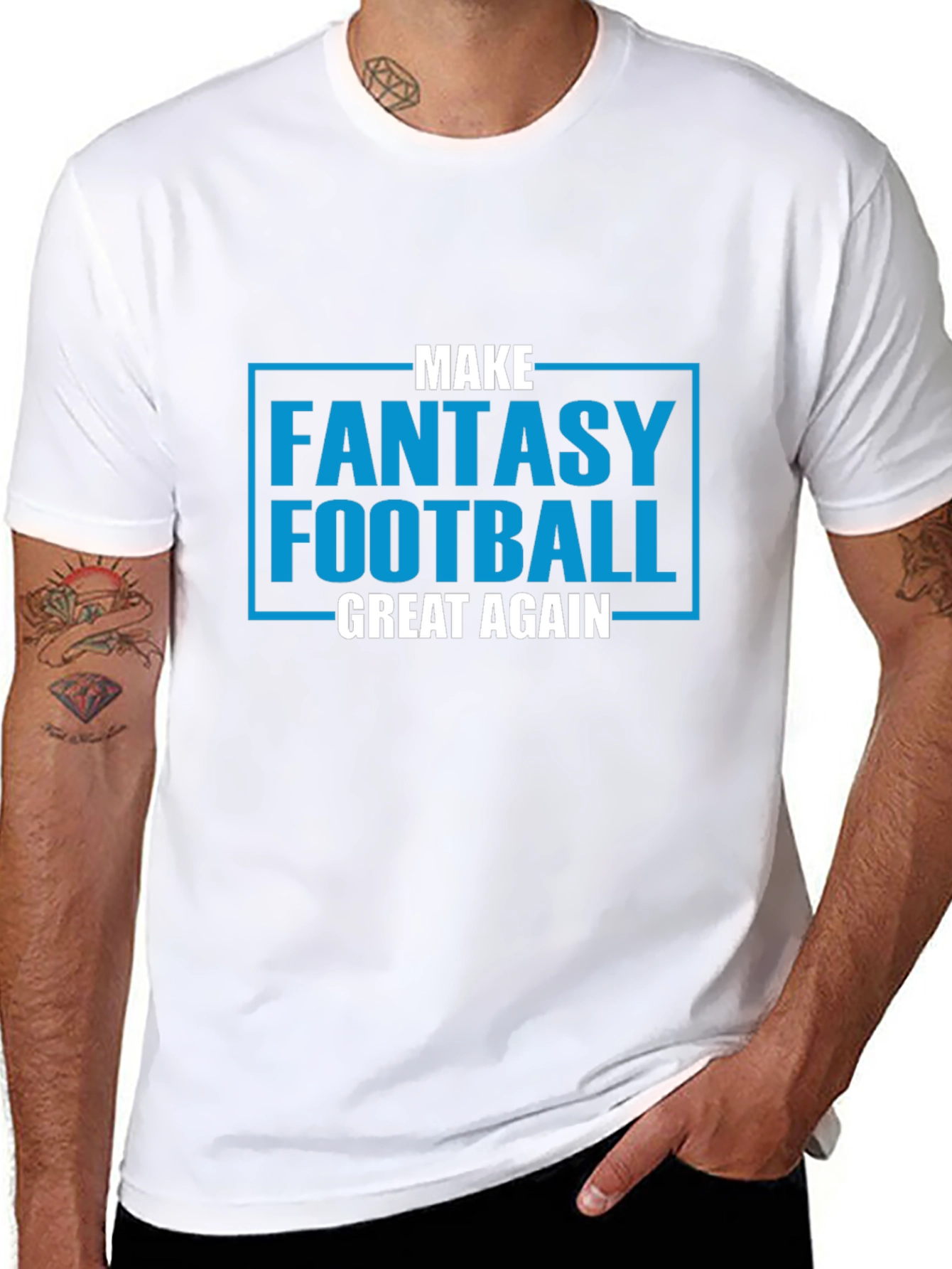Black Make Fantasy Football Great Again T-Shirt view 8