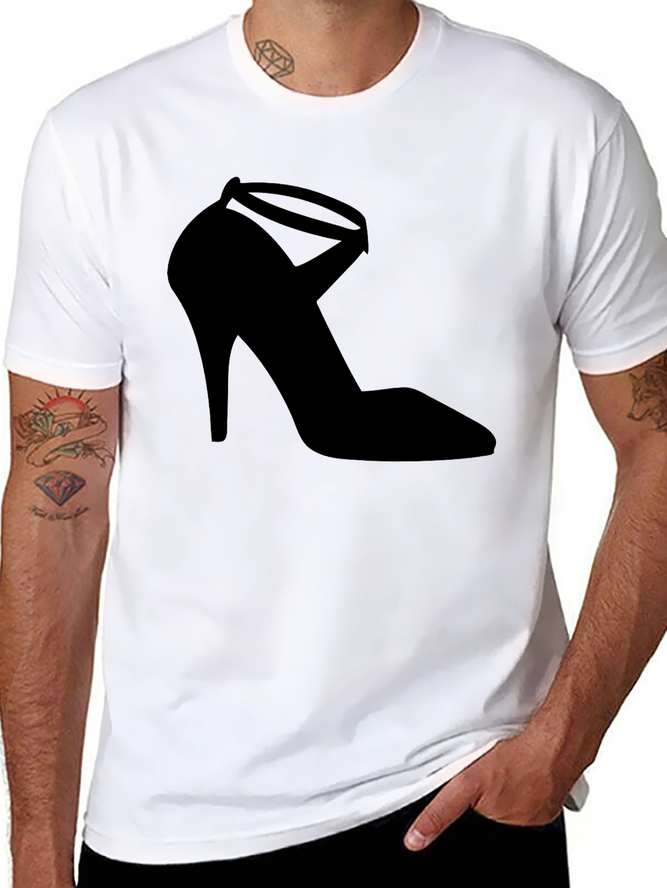 Black Black High Heel Shoe Graphic T-Shirt view 8