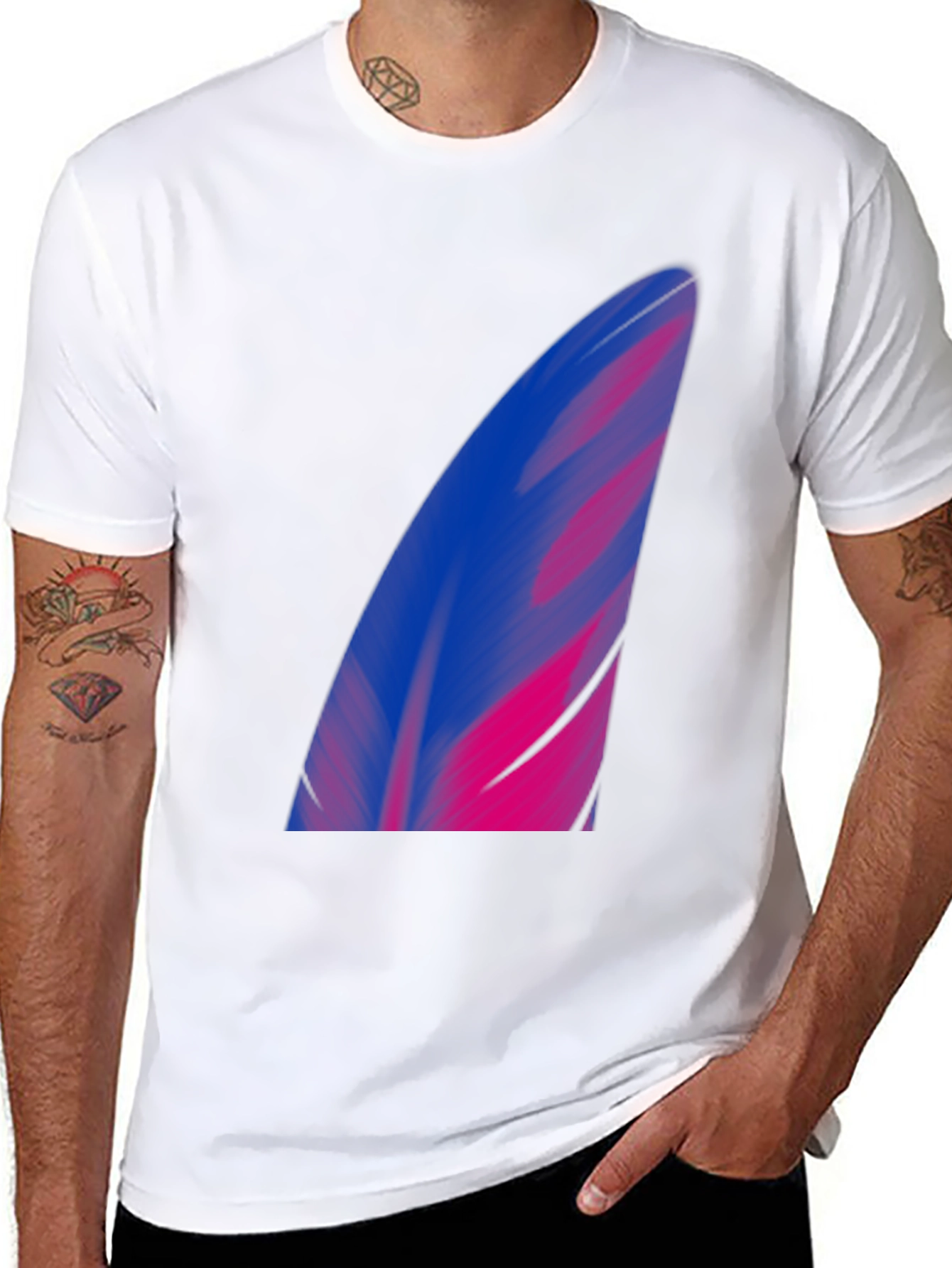 Black Surf Fin Graphic Tee - Black Cotton Blend view 8