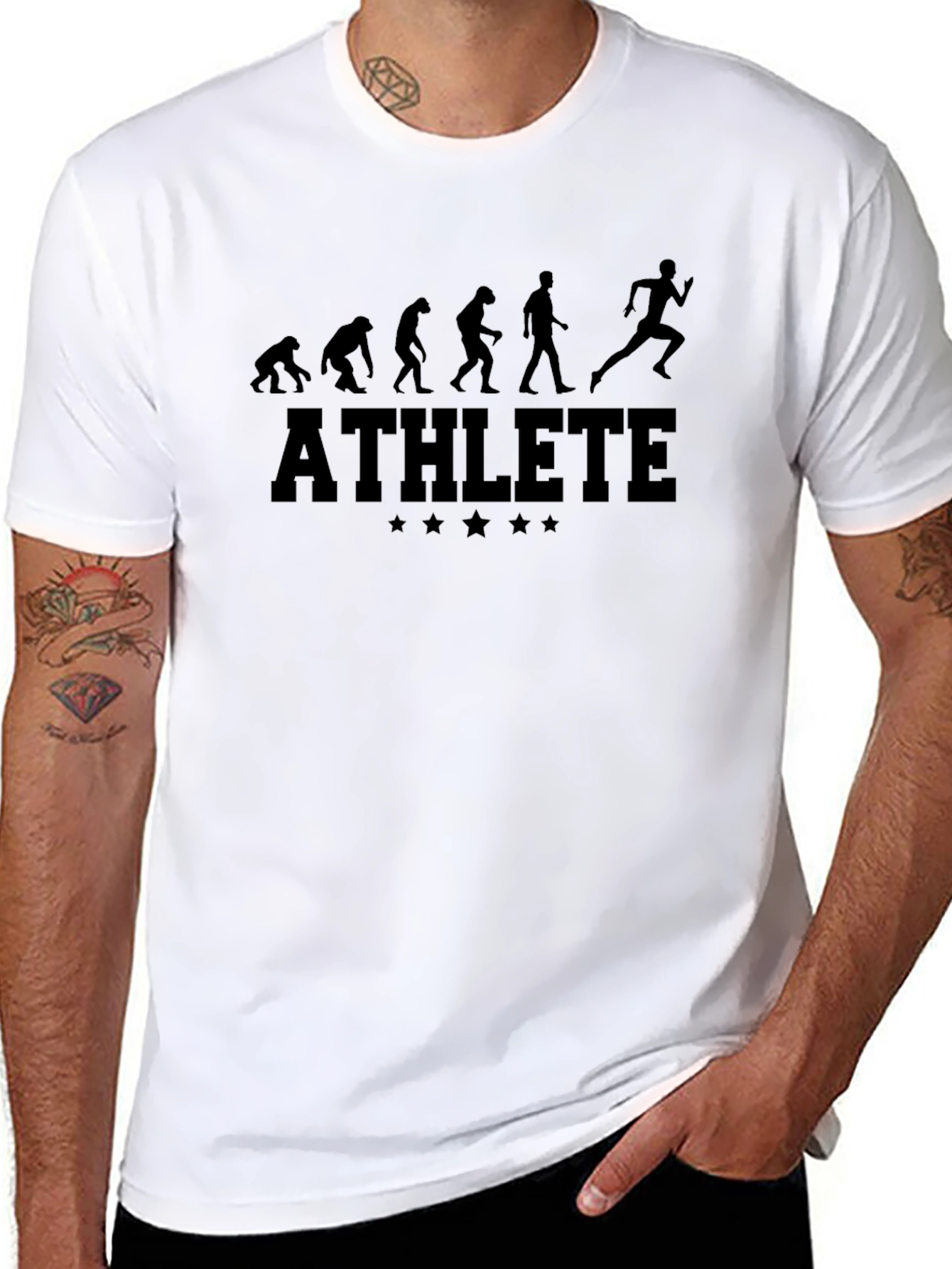 Black Athlete Evolution T-Shirt - Funny Gym & Running Tee view 8