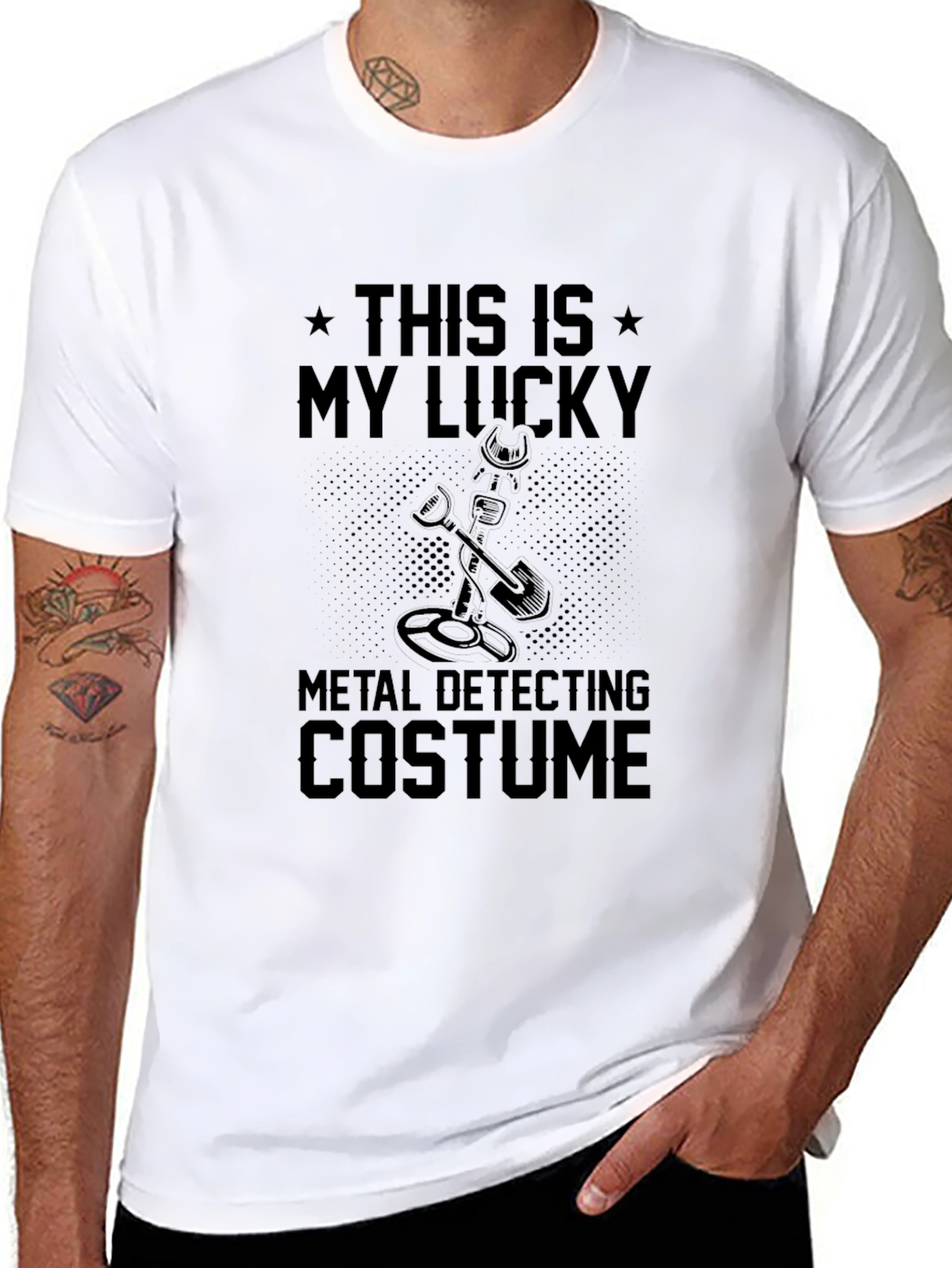Black Lucky Metal Detecting Costume T-Shirt view 8