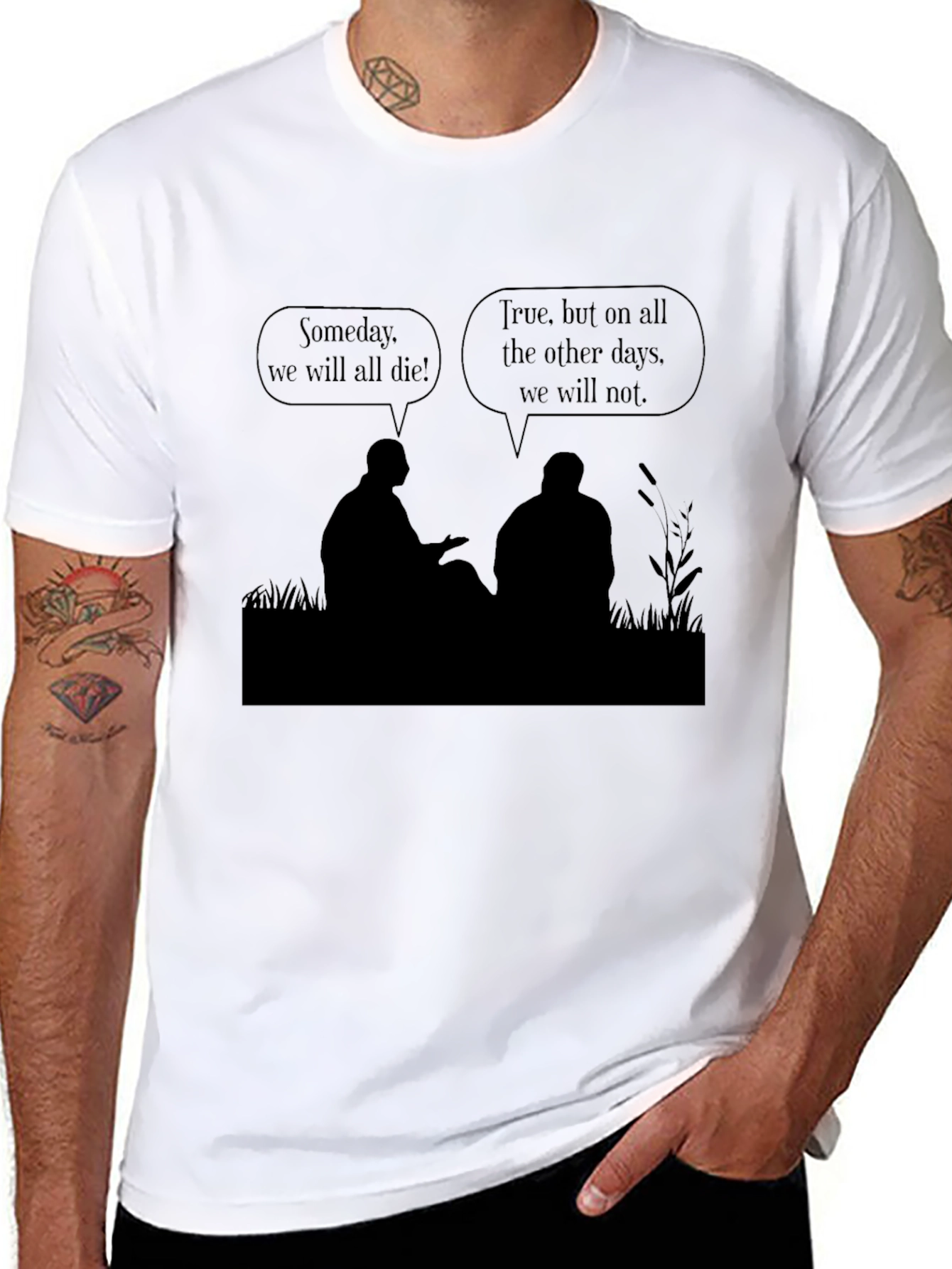 Black Philosophical T-Shirt - Someday We Will All Die view 8