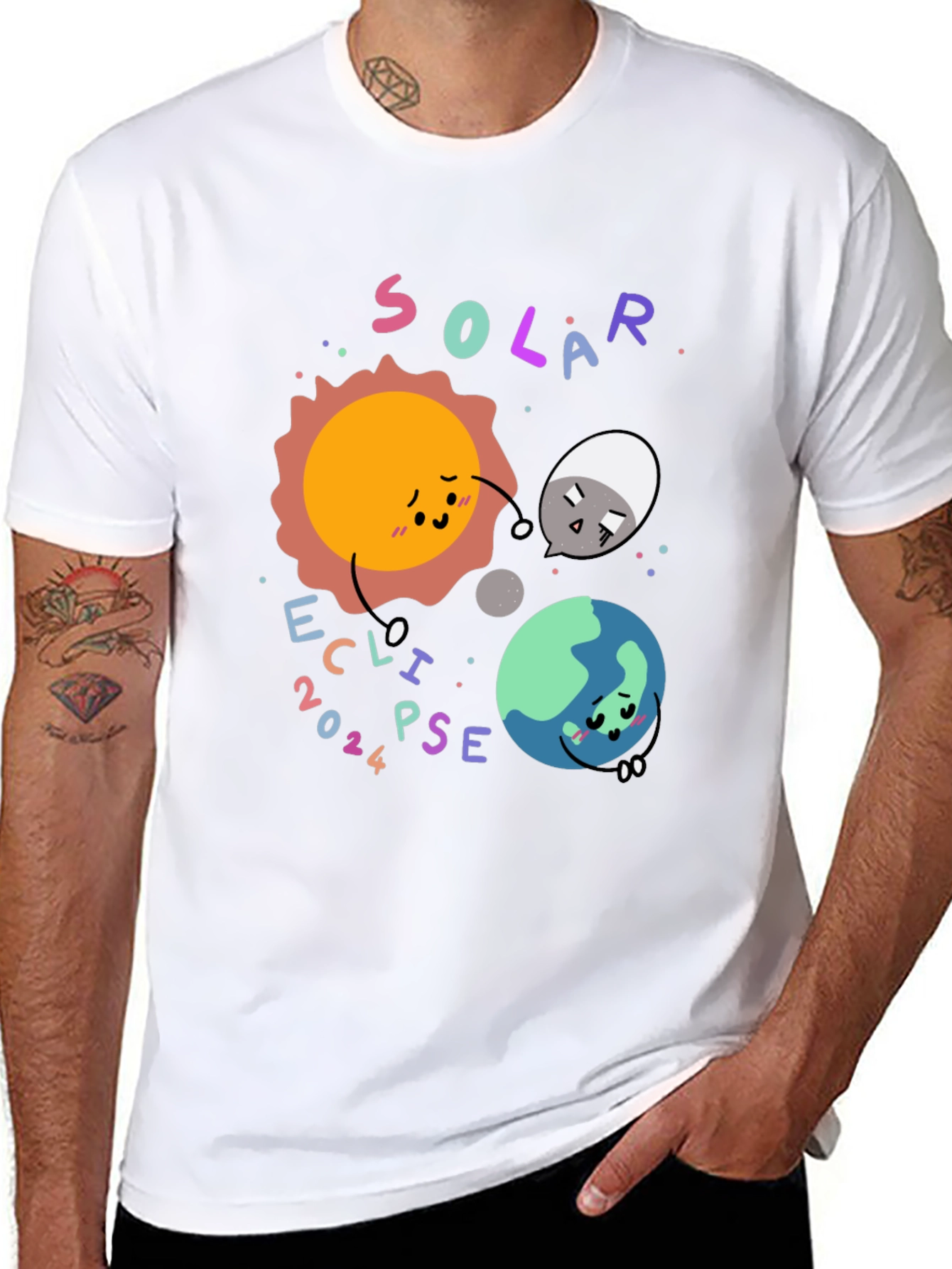 Black Solar Eclipse 2024 Graphic Tee view 8