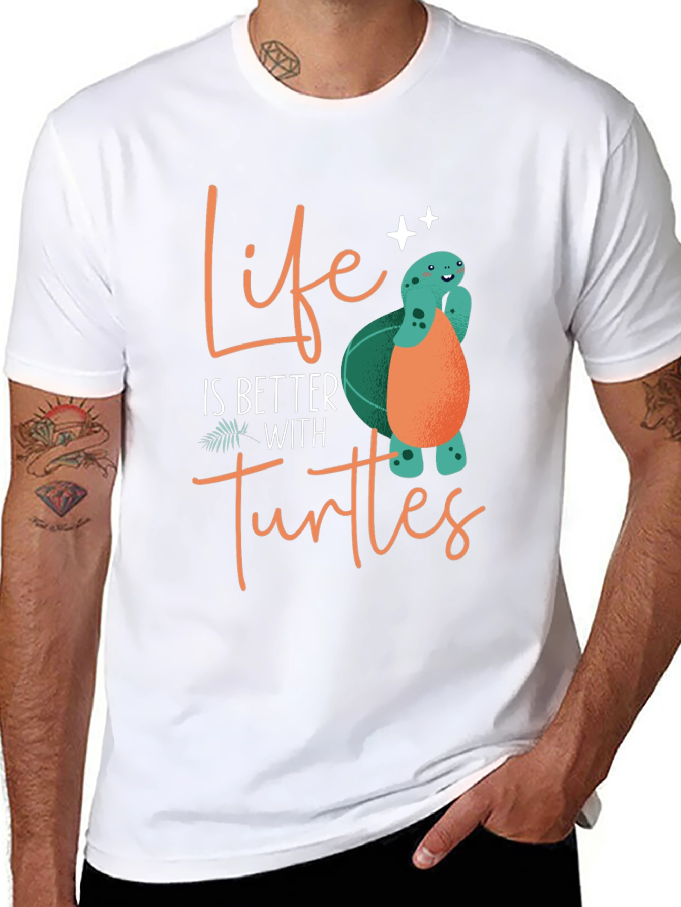 Black Life is Better with Turtles Graphic Tee view 8