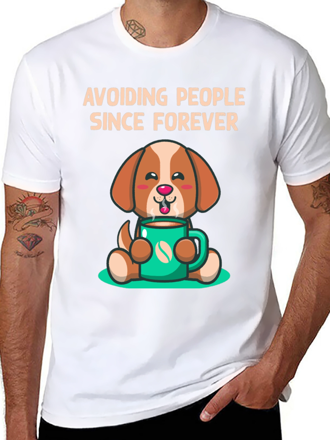 Black Avoiding People Dog T-Shirt view 8