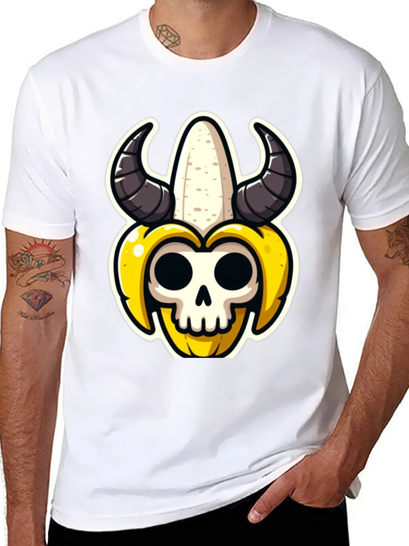 Black Banana Skull Graphic Tee view 8