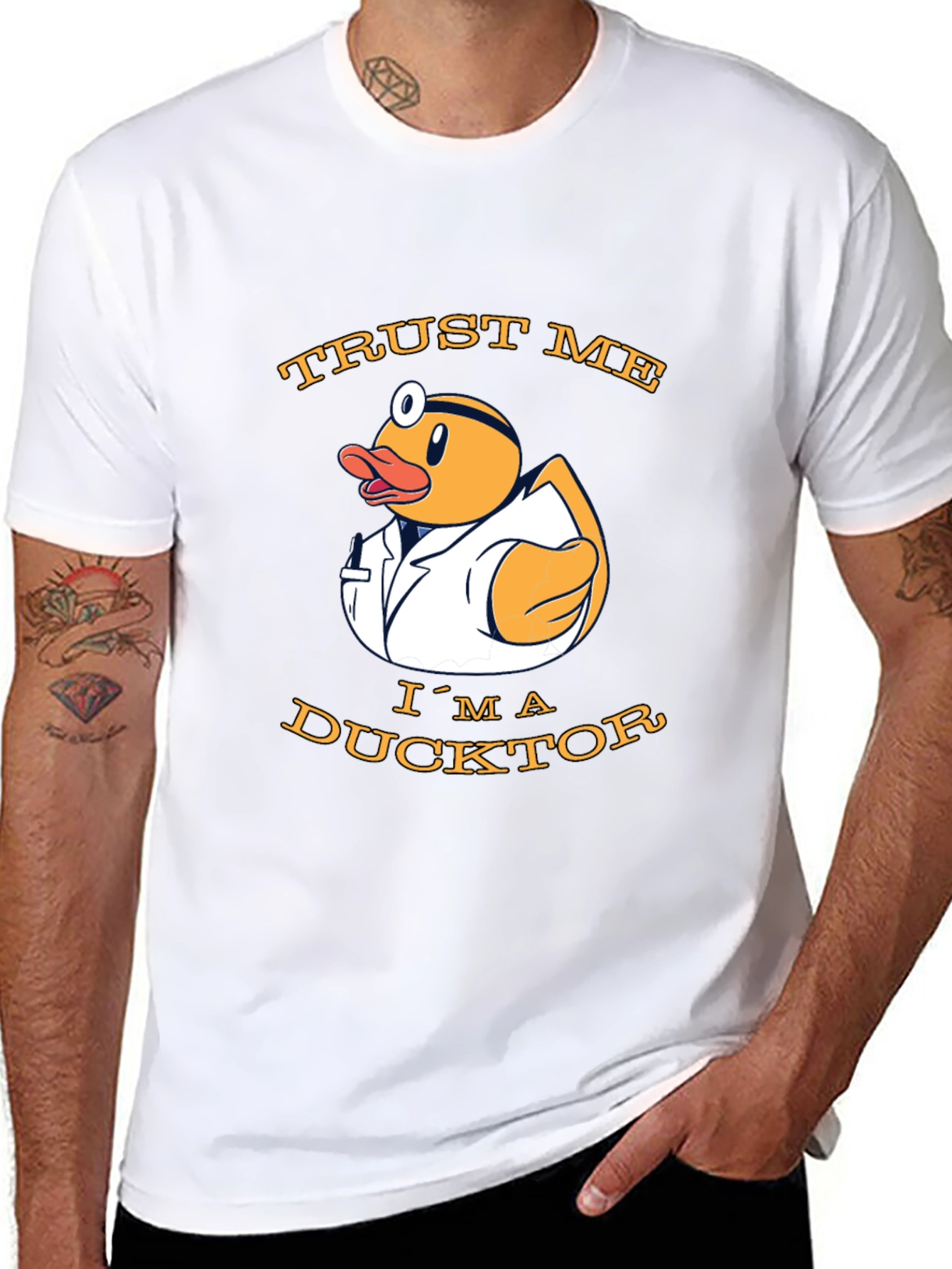Black Trust Me I'm A Ducktor T-Shirt view 8