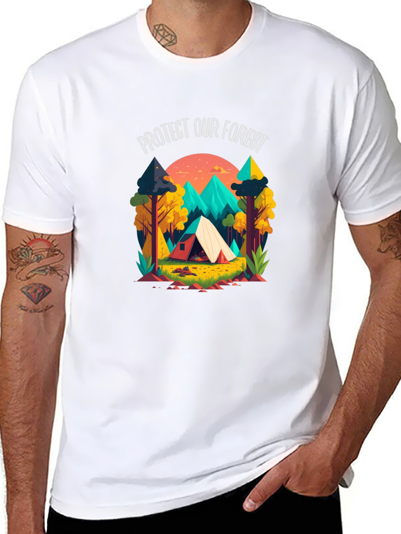 Black Protect Our Forest Graphic T-Shirt view 8