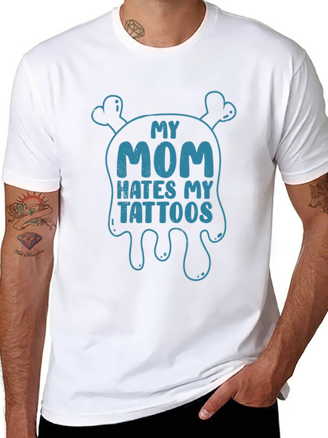 Black My Mom Hates My Tattoos T-Shirt - Novelty Graphic Tee view 8