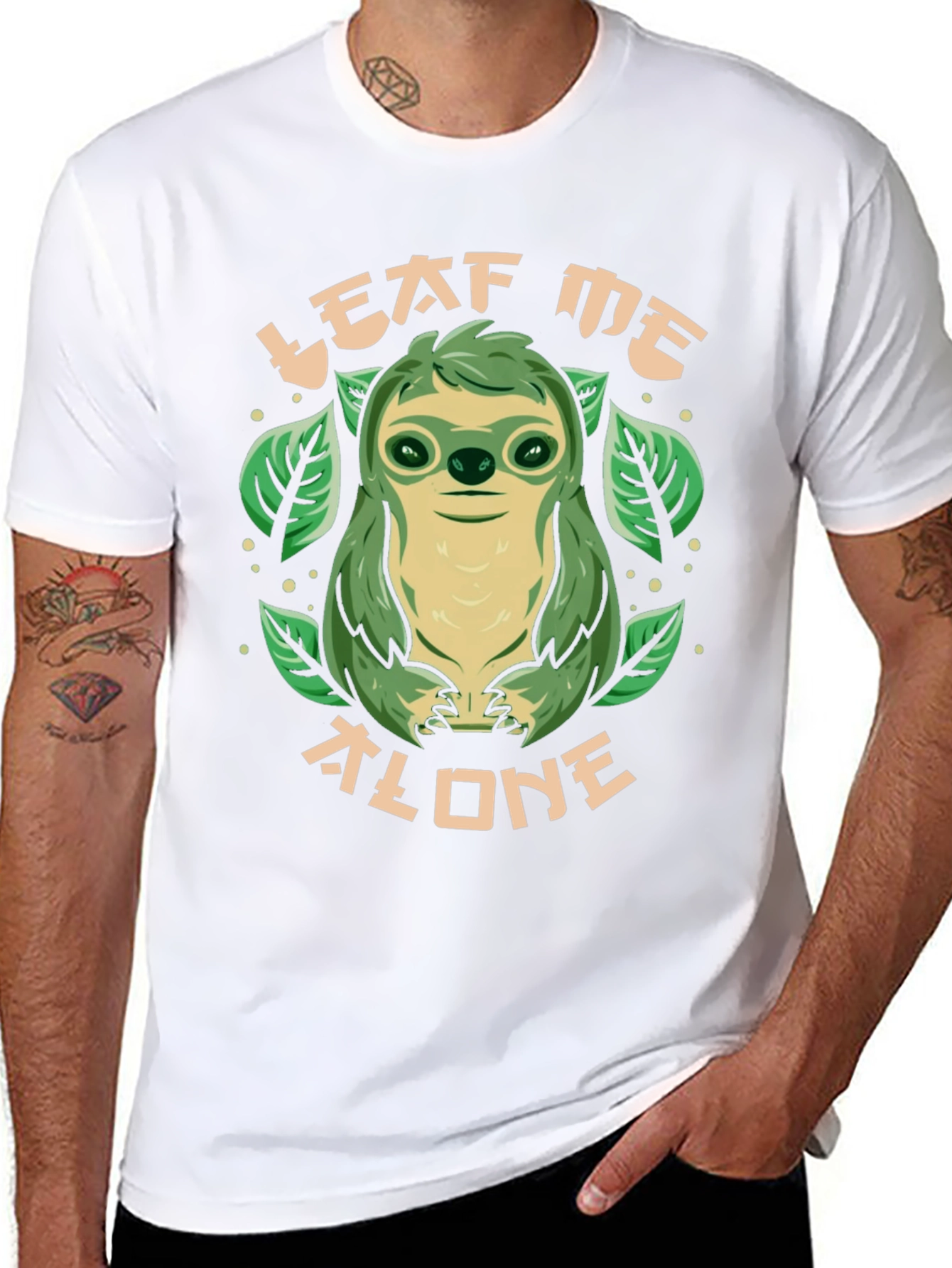 Leaf Me Alone Sloth Graphic Tee - 8