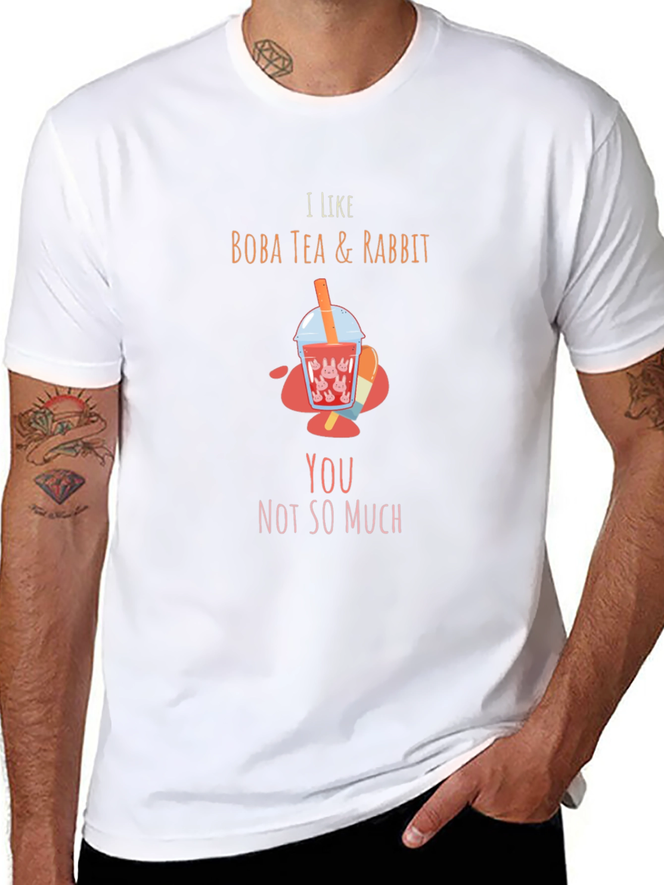 Black Boba Tea & Rabbit T-Shirt: I Like Boba, Not You! view 8