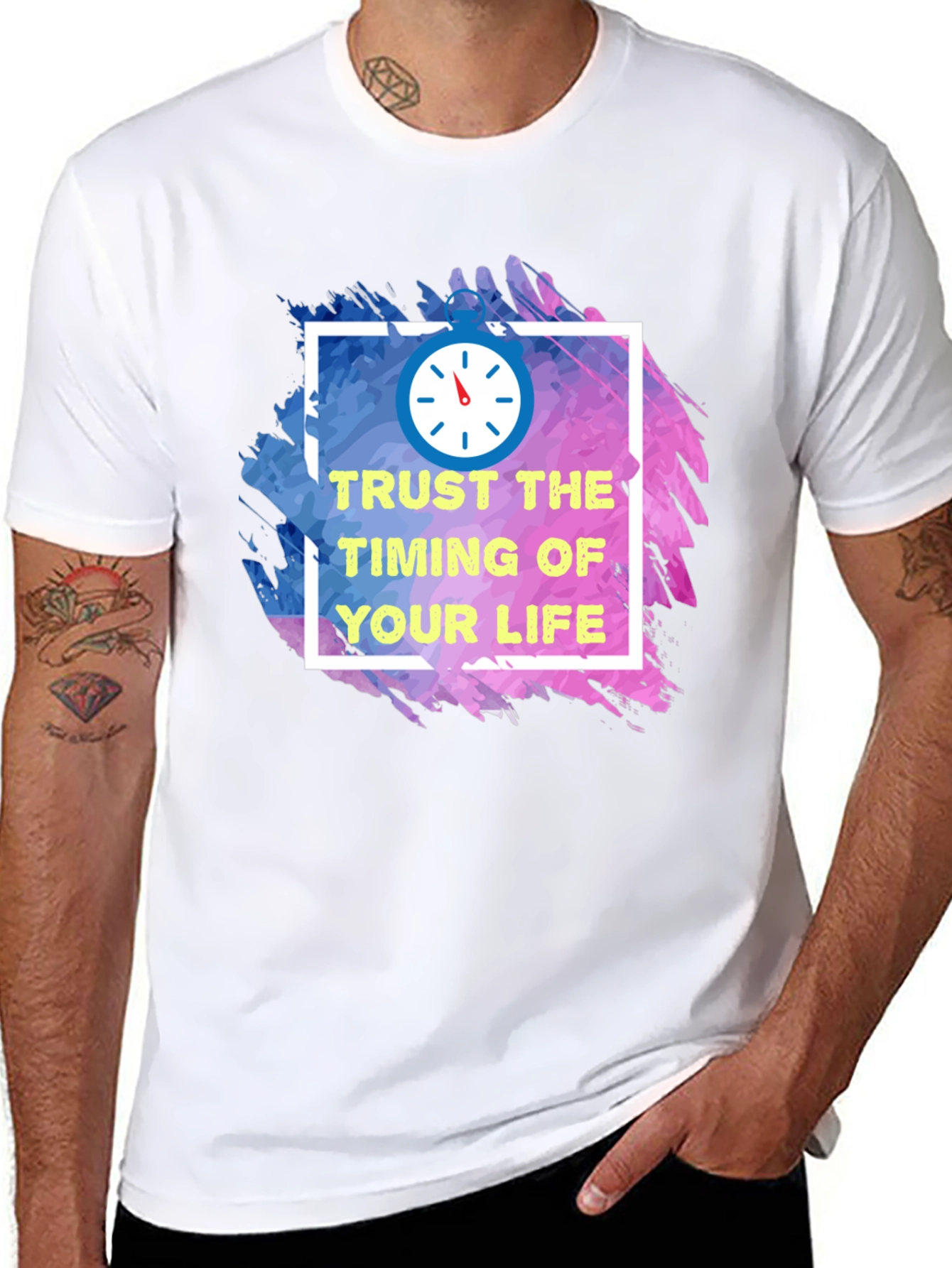 Black Trust the Timing of Your Life T-Shirt view 8
