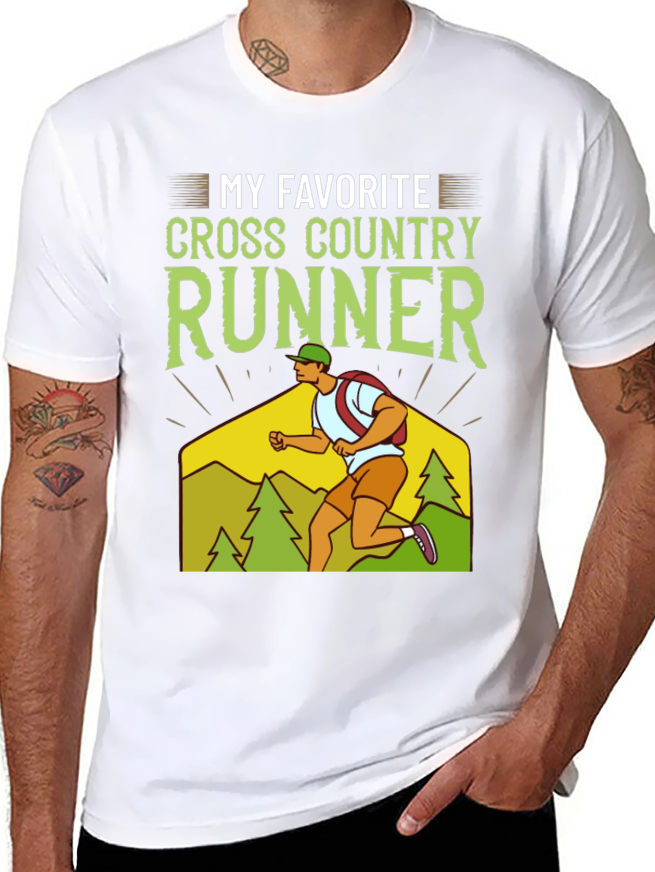 Black My Favorite Cross Country Runner Graphic T-Shirt view 8