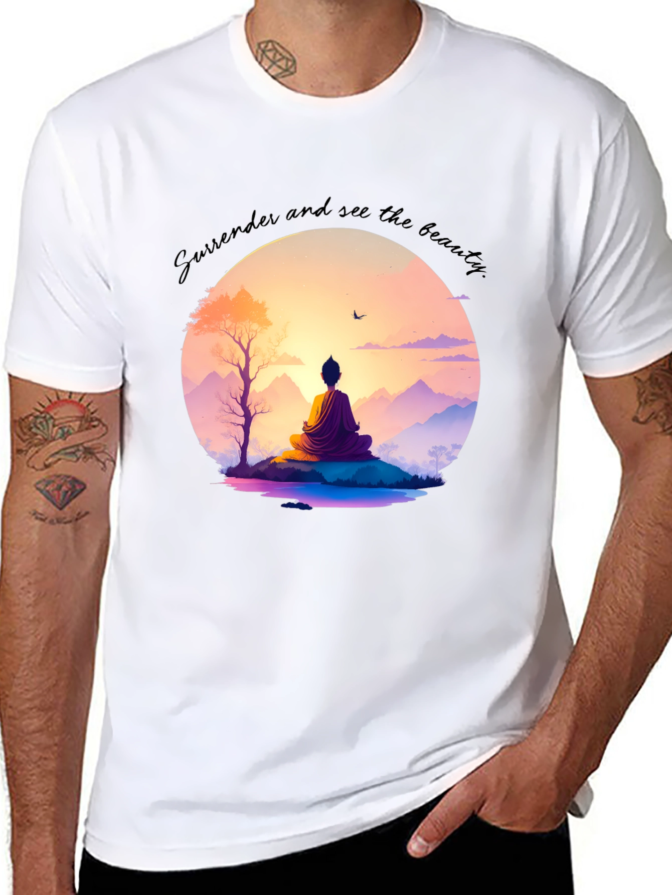 Black Meditative Zen T-Shirt view 8
