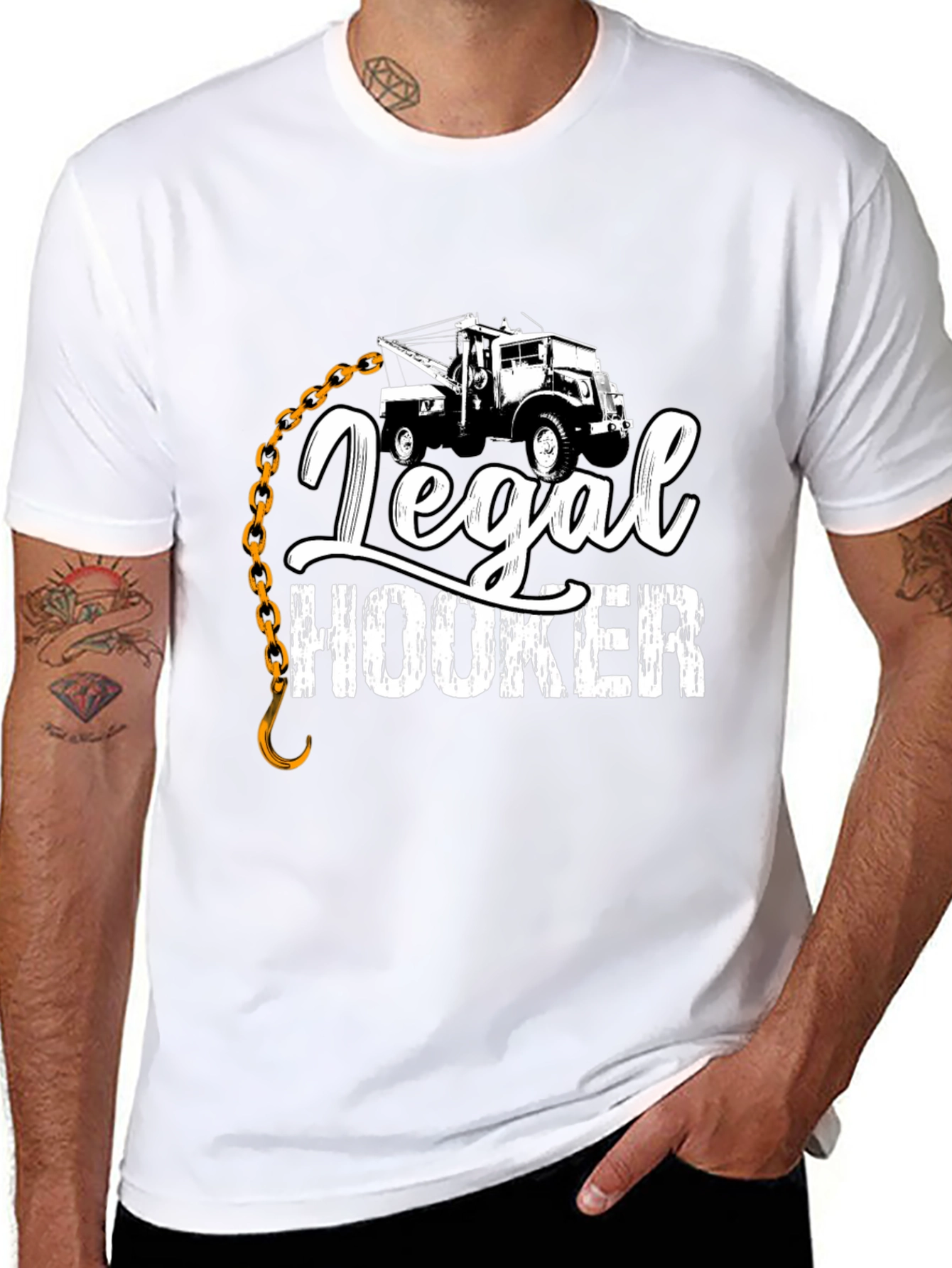 Black Legal Hooker T-Shirt Tow Truck Driver Gift view 8